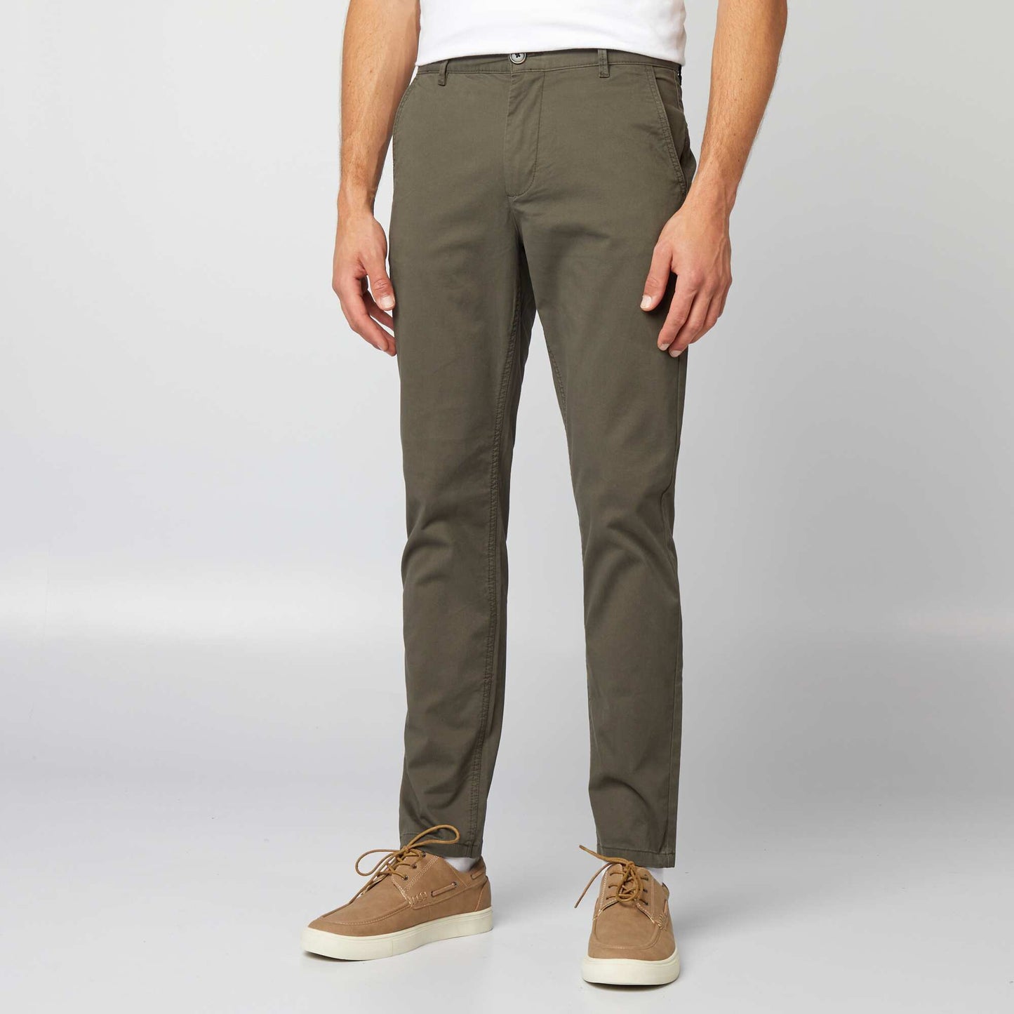 Pantalon chino slim vert fonc