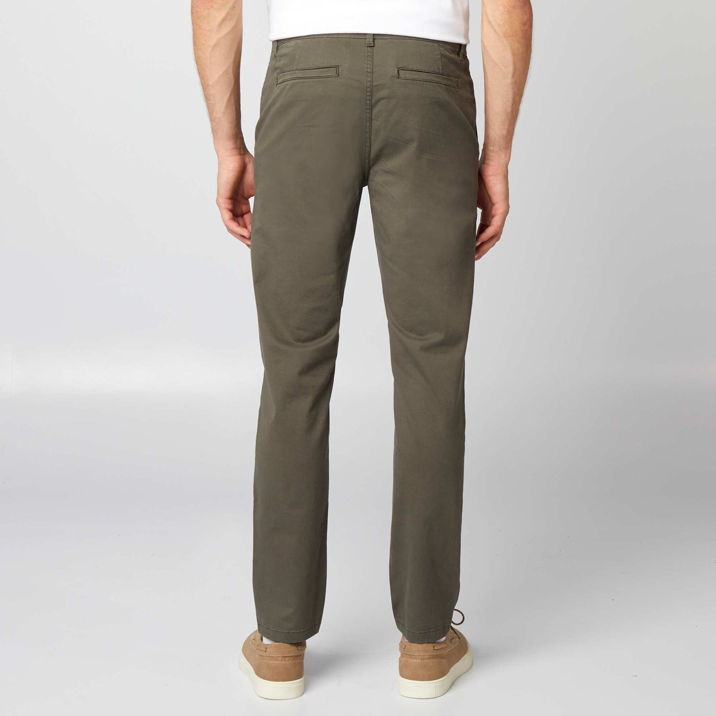 Pantalon chino slim vert fonc