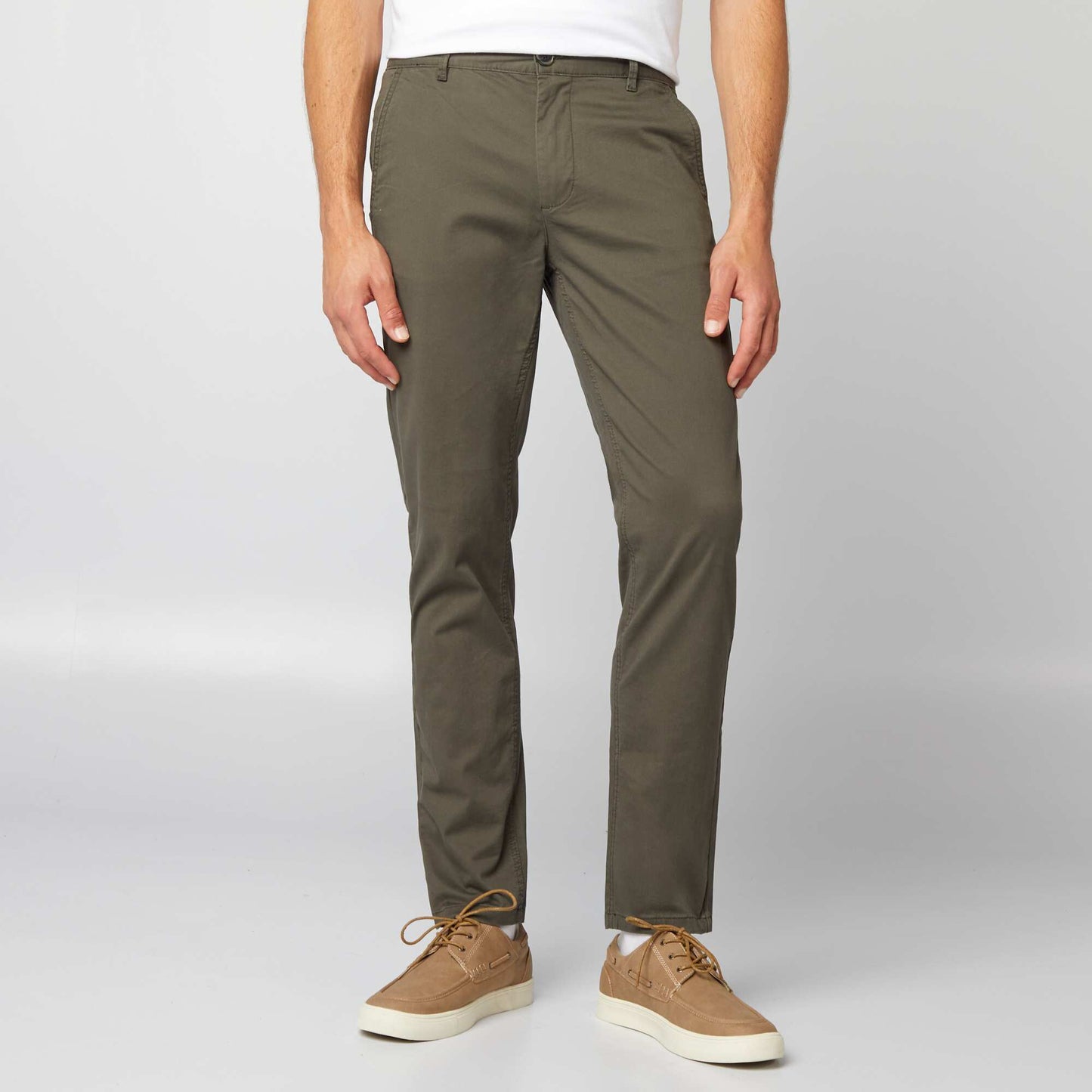 Pantalon chino slim vert fonc