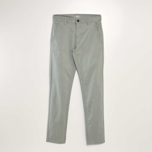 Pantalon chino slim Vert clair