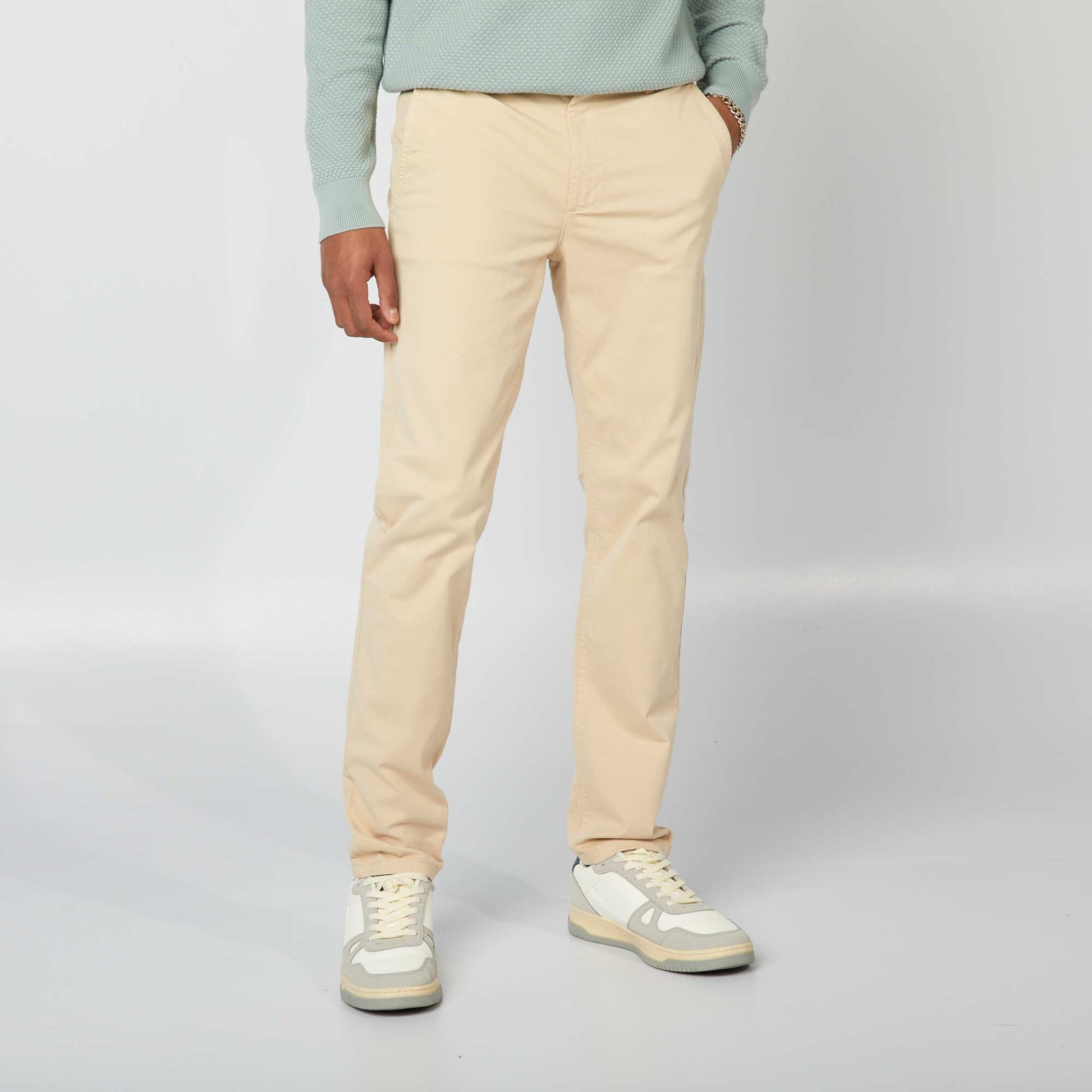 Pantalon chino slim Beige
