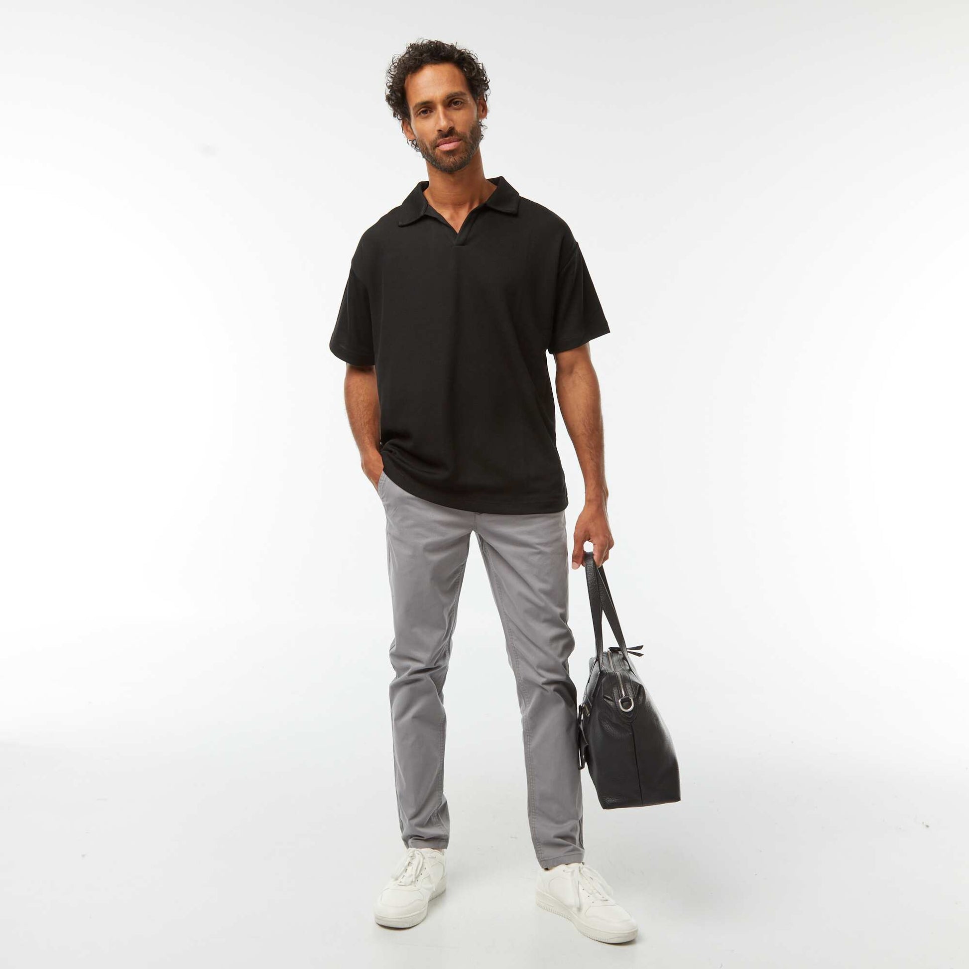 Pantalon chino slim GRIS
