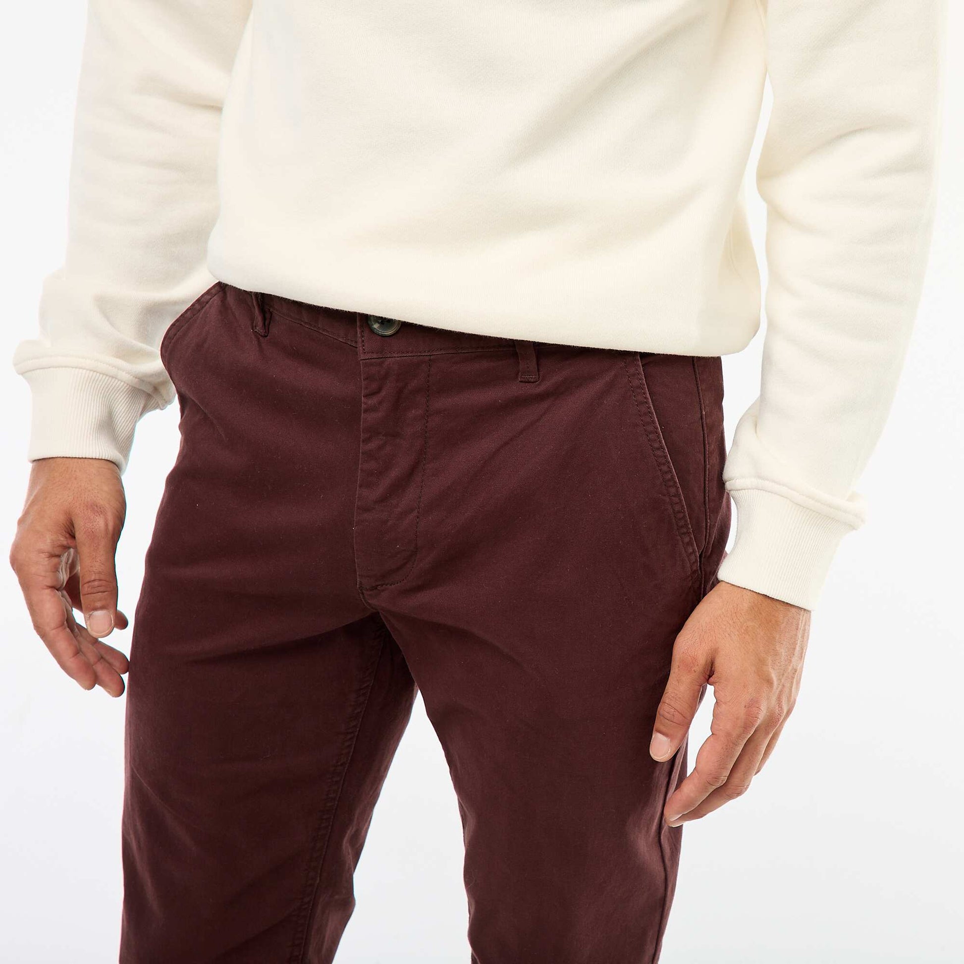 Pantalon chino slim ROUGE