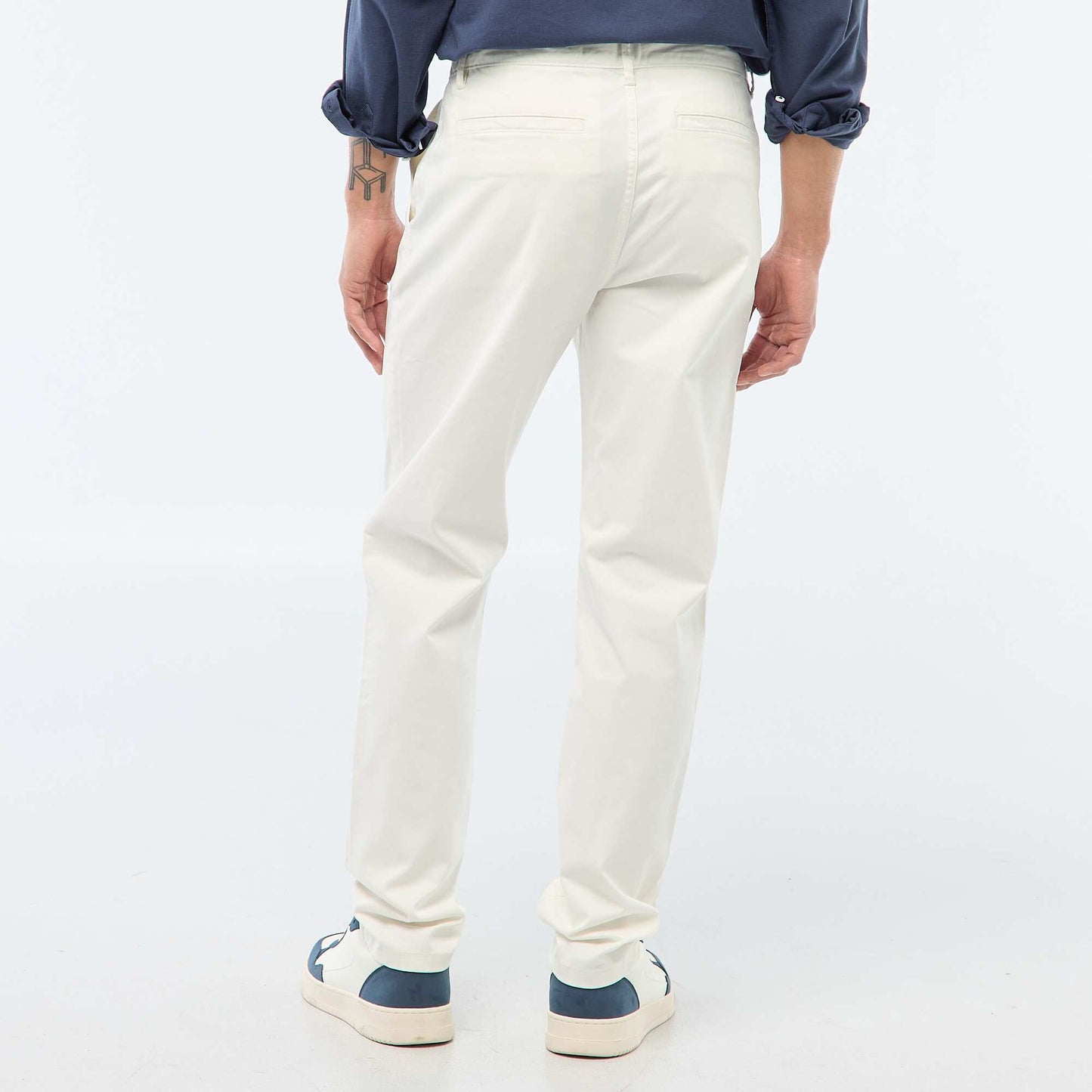 Pantalon chino slim BLANC