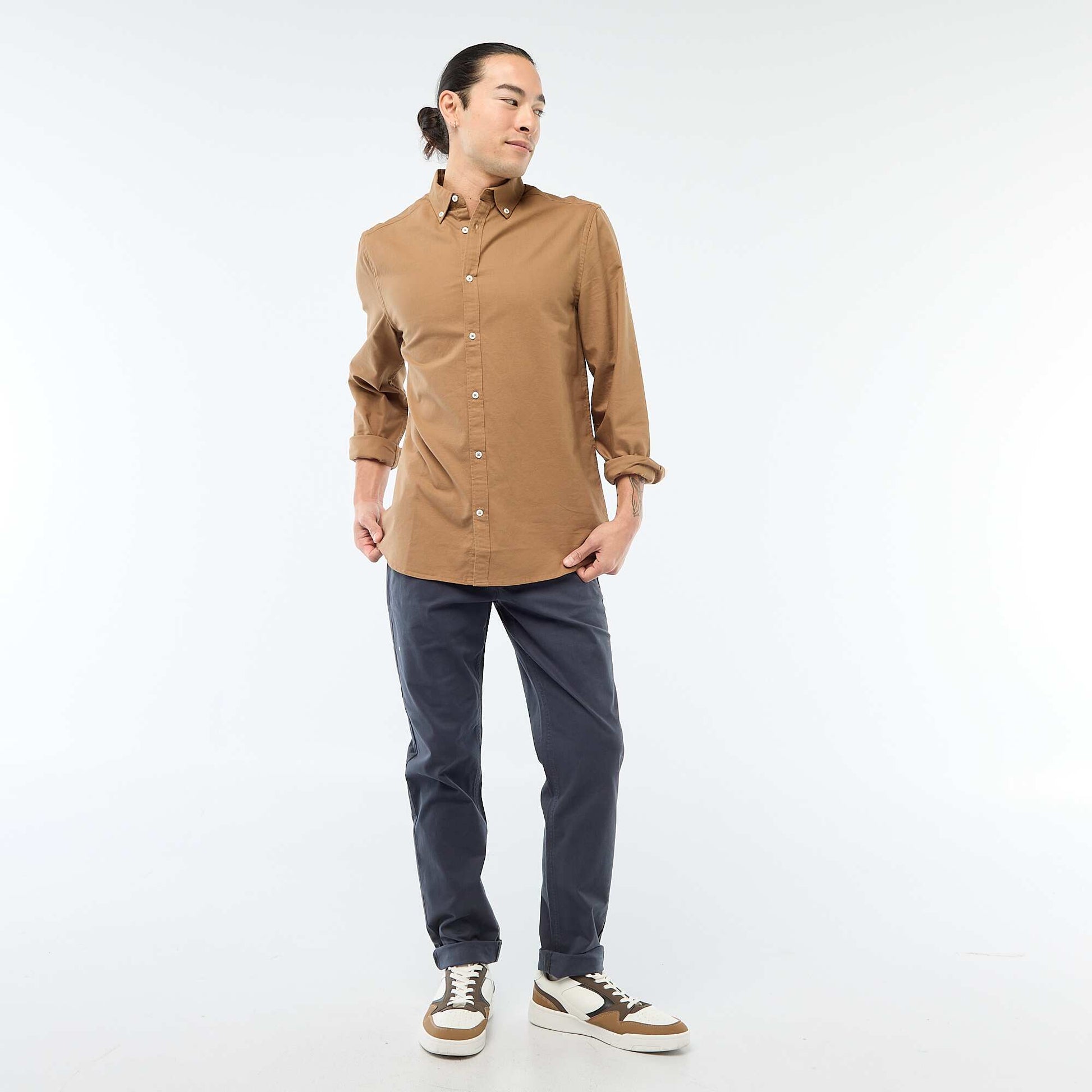 Pantalon chino slim BLEU