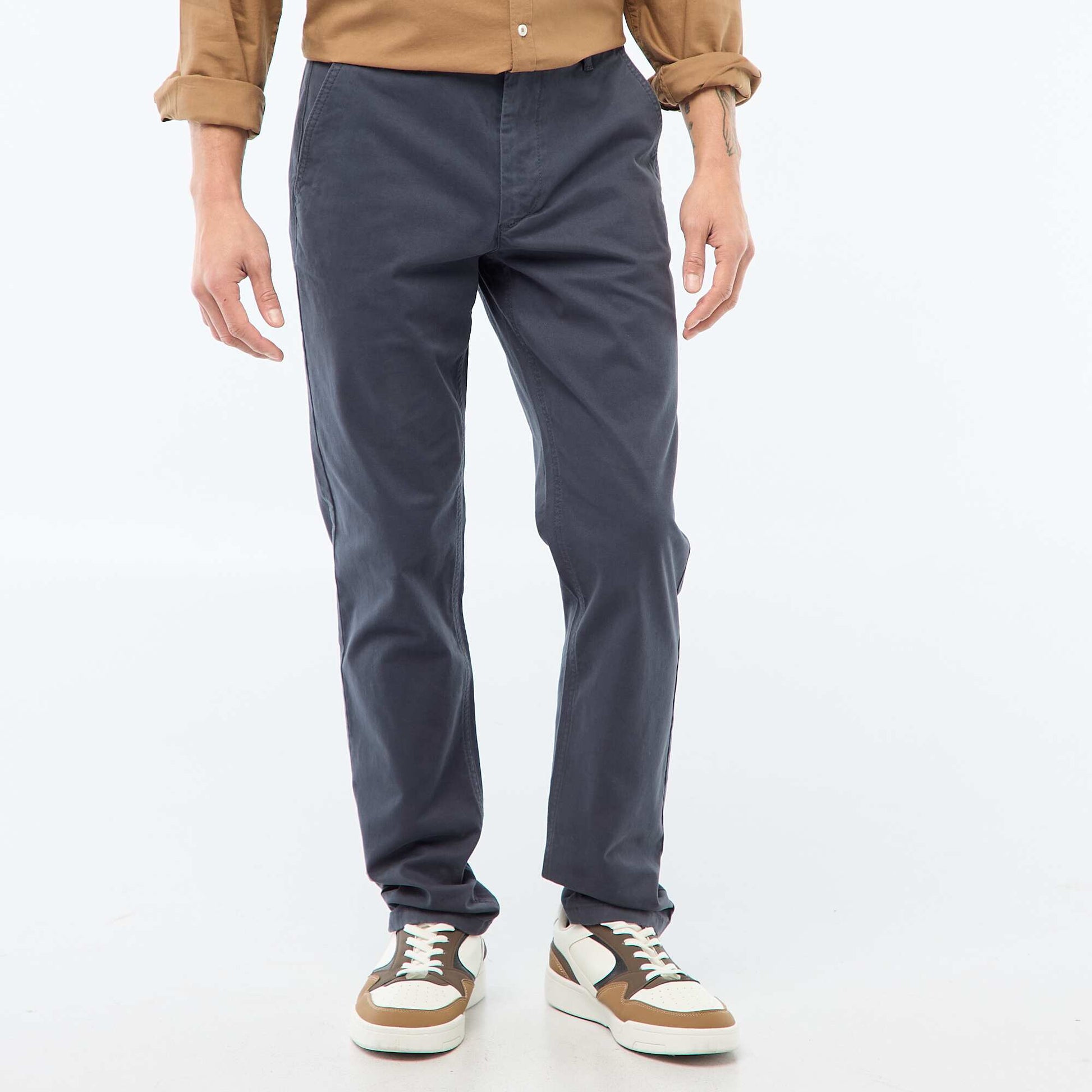 Pantalon chino slim BLEU