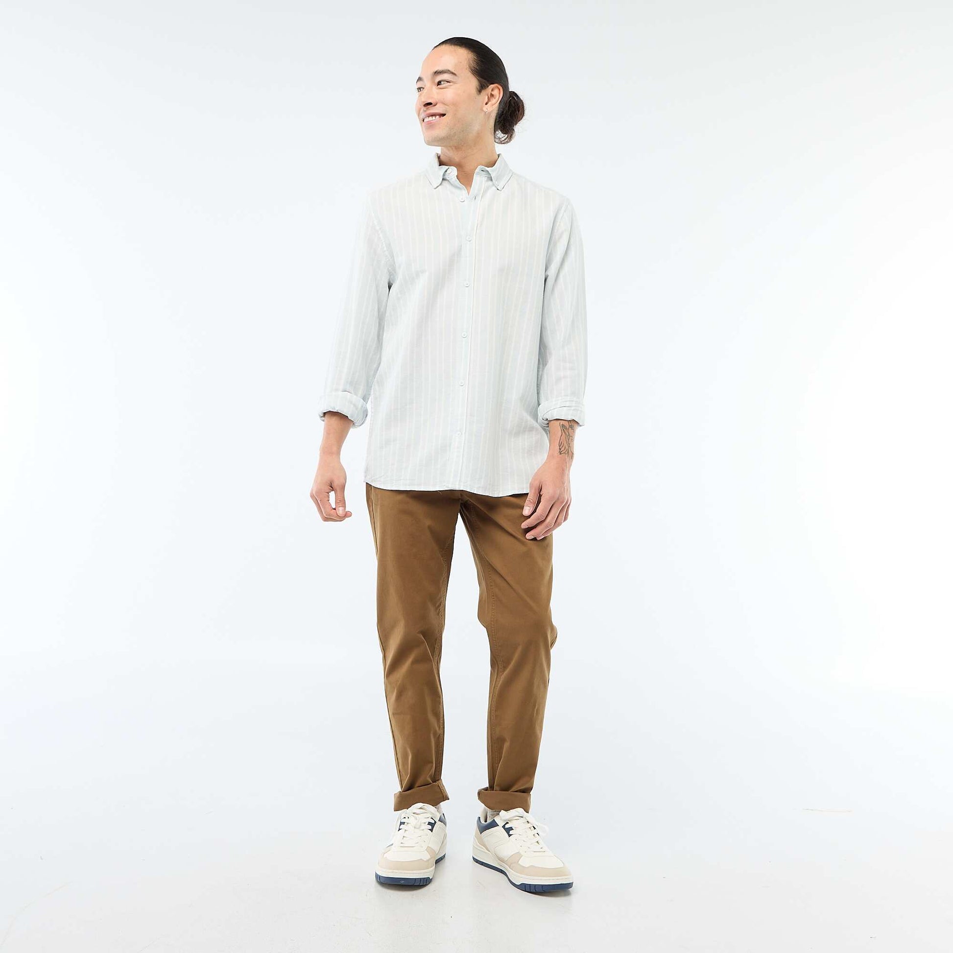 Pantalon chino slim MARRON