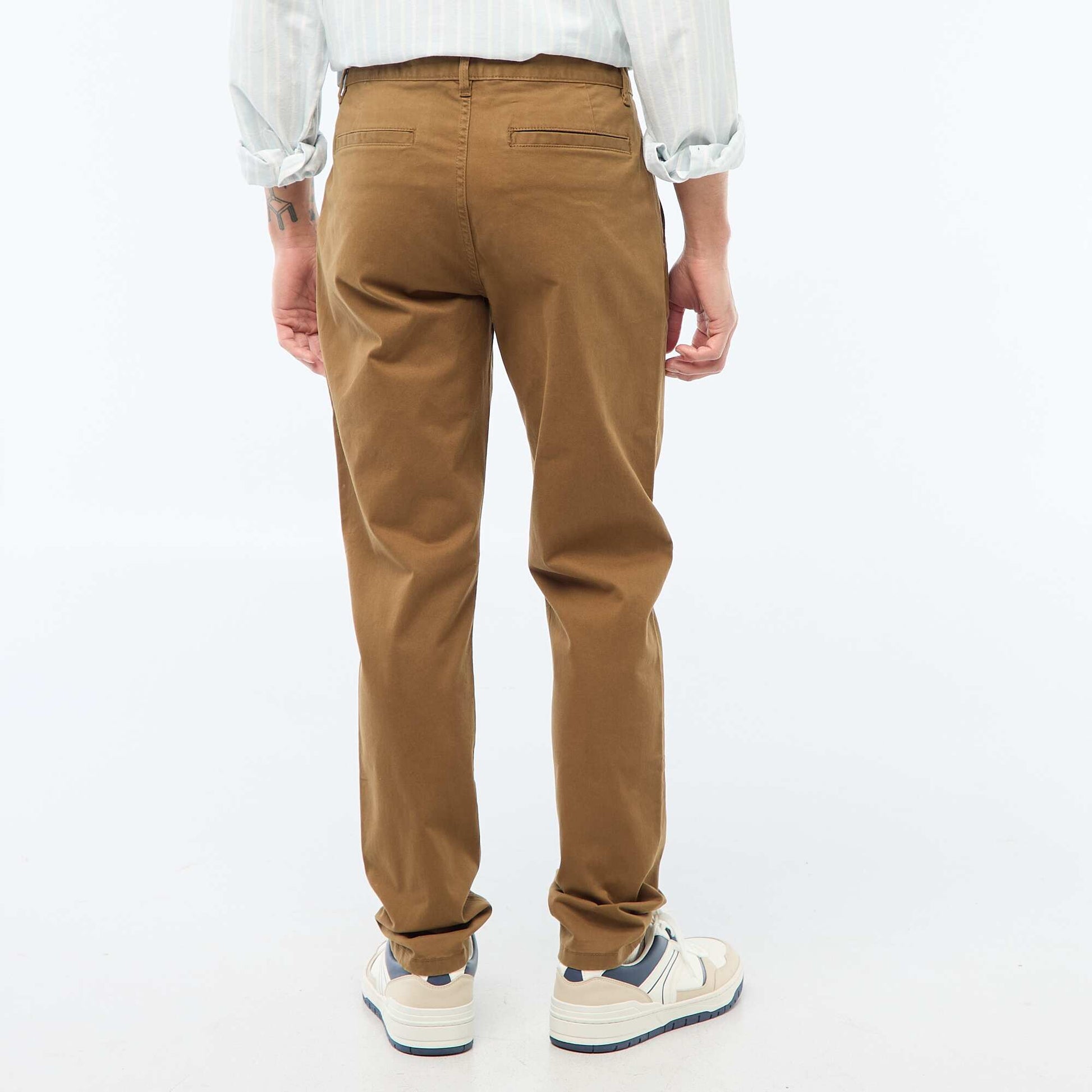 Pantalon chino slim MARRON