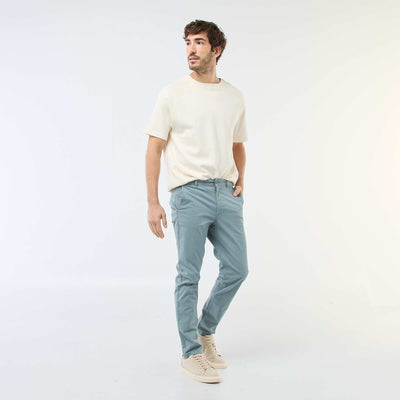Pantalon chino slim BLEU/VERT