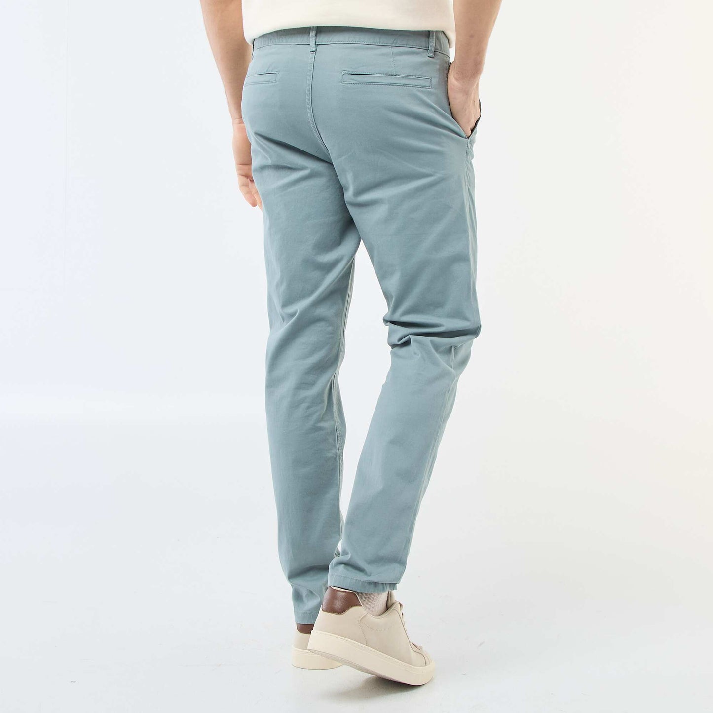 Pantalon chino slim BLEU/VERT