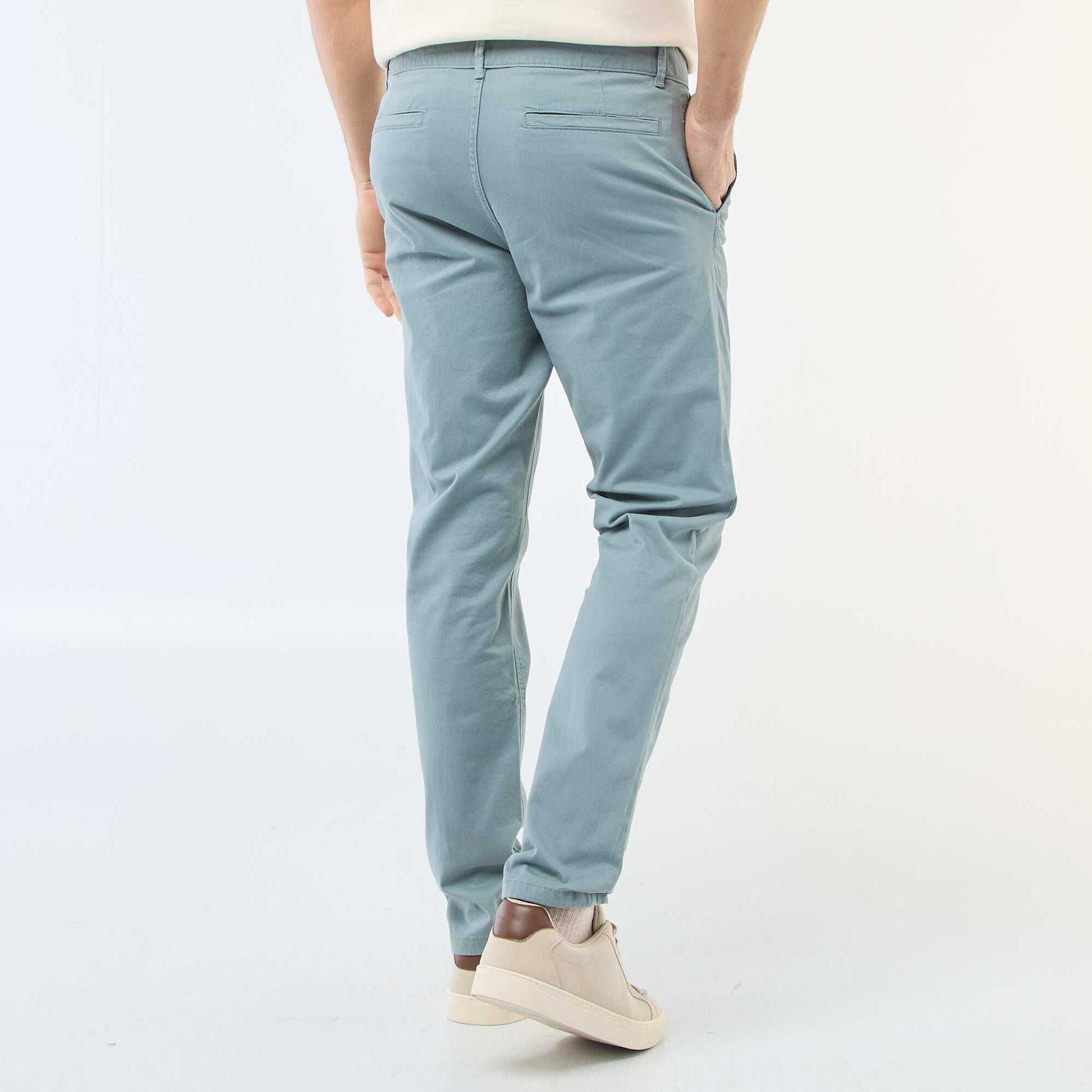 Pantalon chino slim BLEU/VERT
