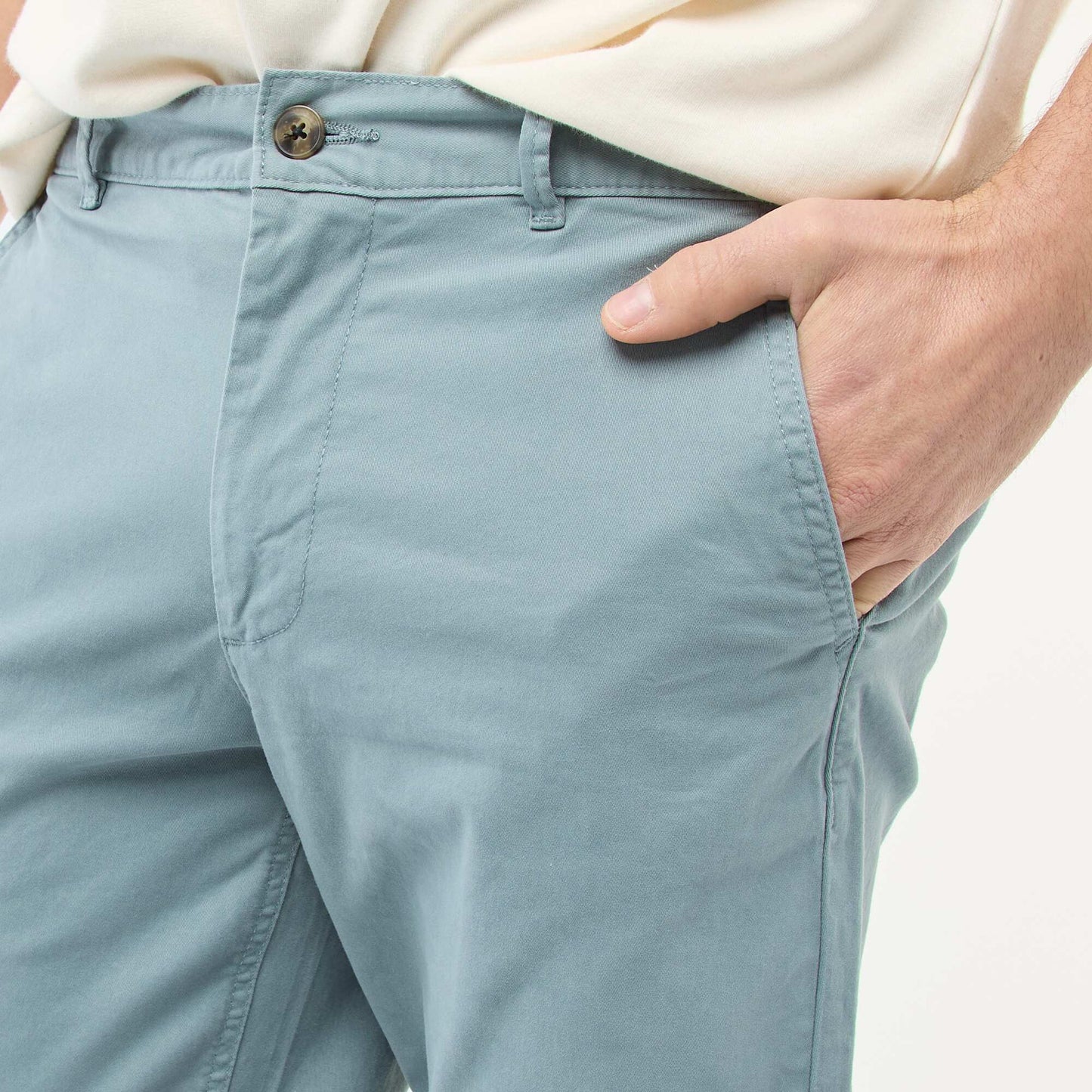 Pantalon chino slim BLEU/VERT