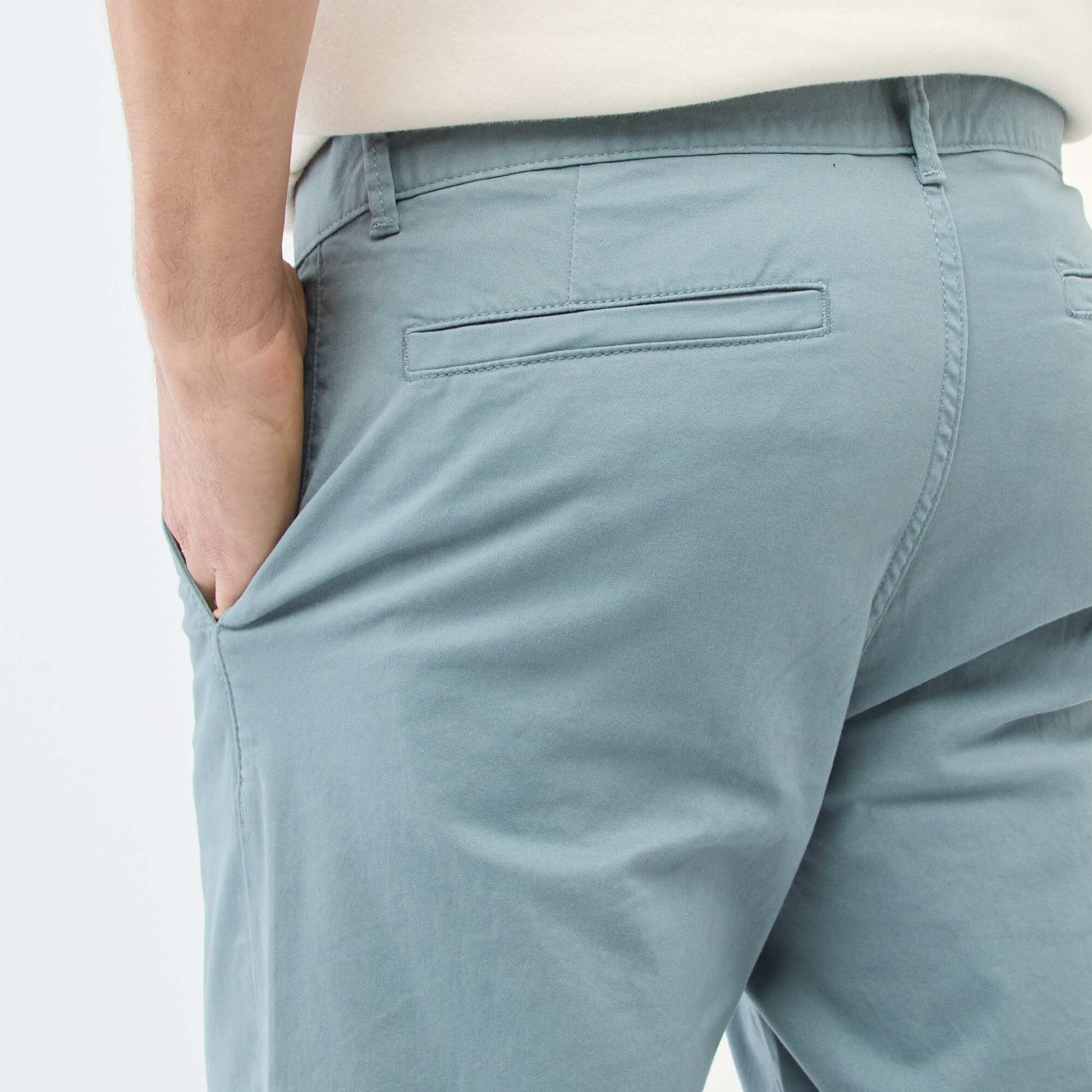 Pantalon chino slim BLEU/VERT