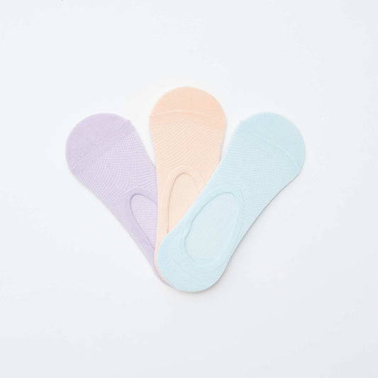 Lot de 3 paires de chaussettes invisibles VIOLET/ORANGE/BLEU