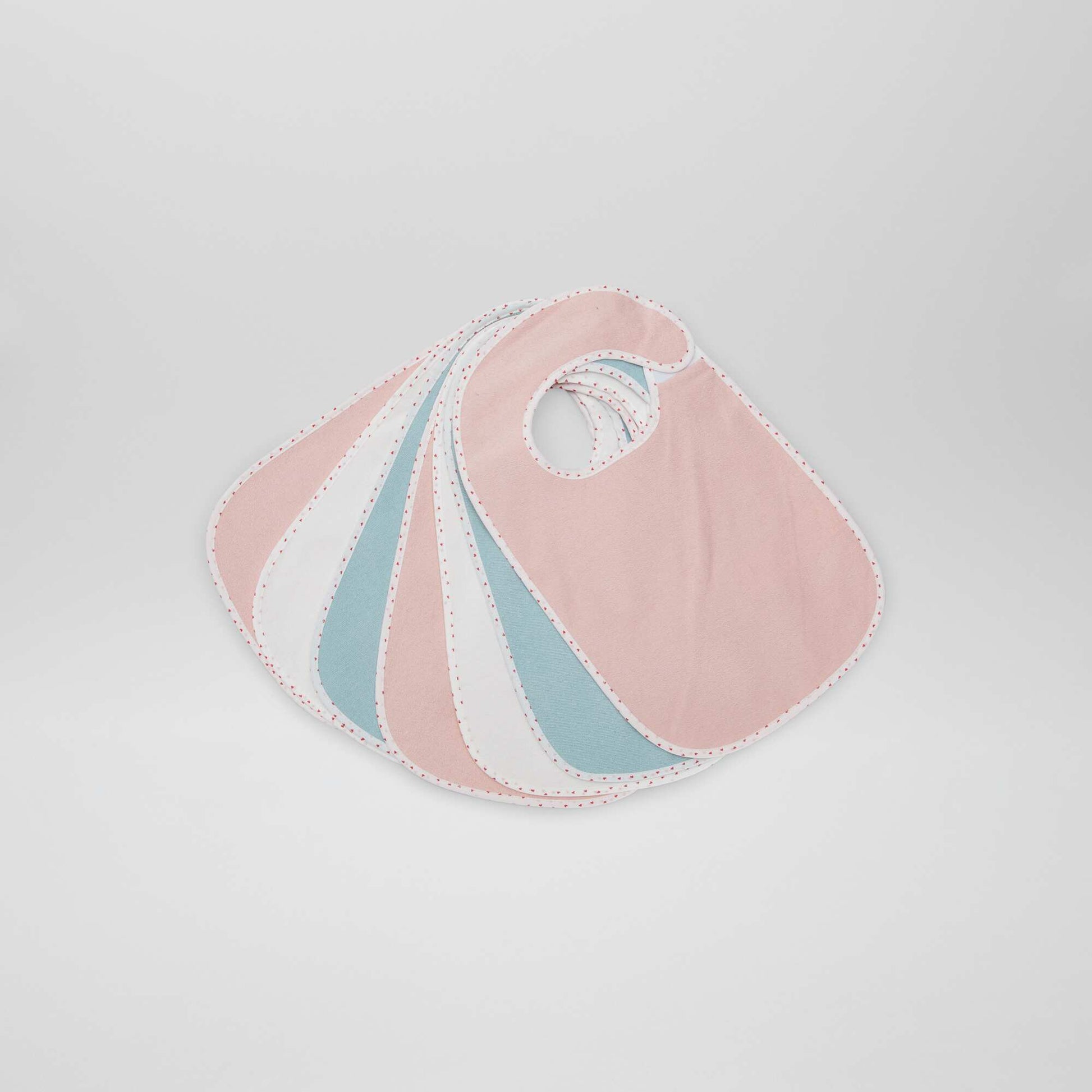 Le lot de 7 bavoirs ponge doubl s Rose/bleu