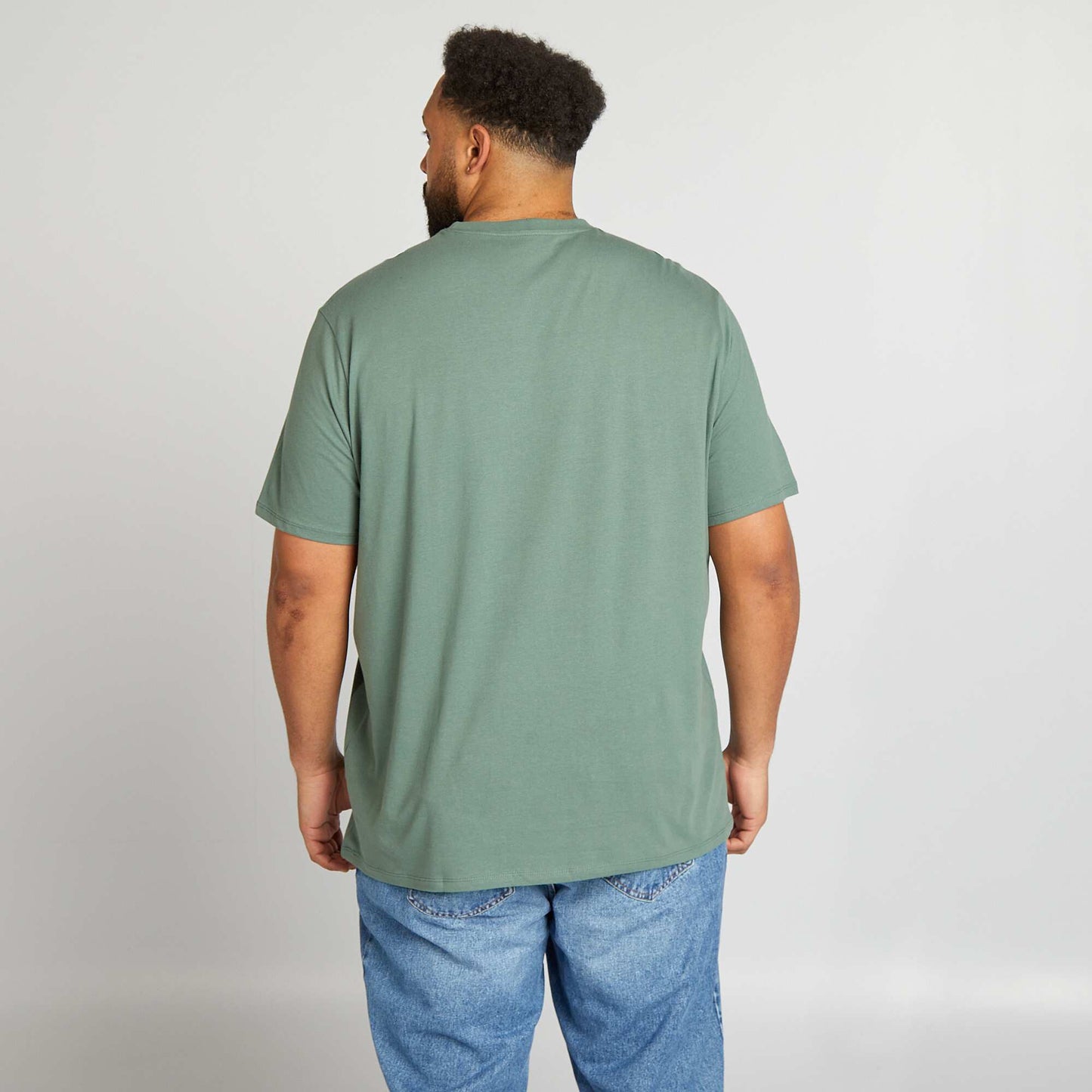 T-shirt uni en maille jersey Vert for t