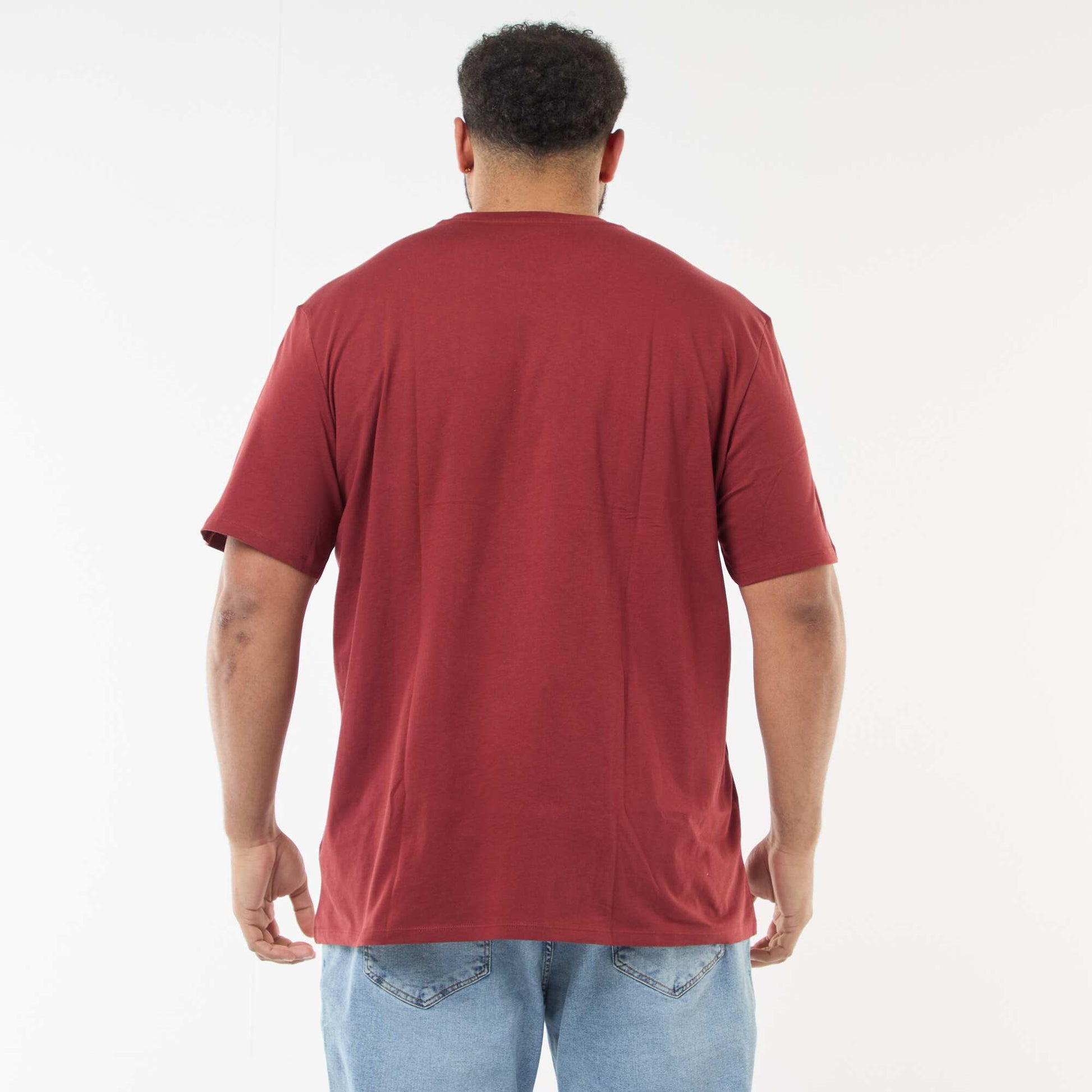 T-shirt uni en maille jersey ROUGE