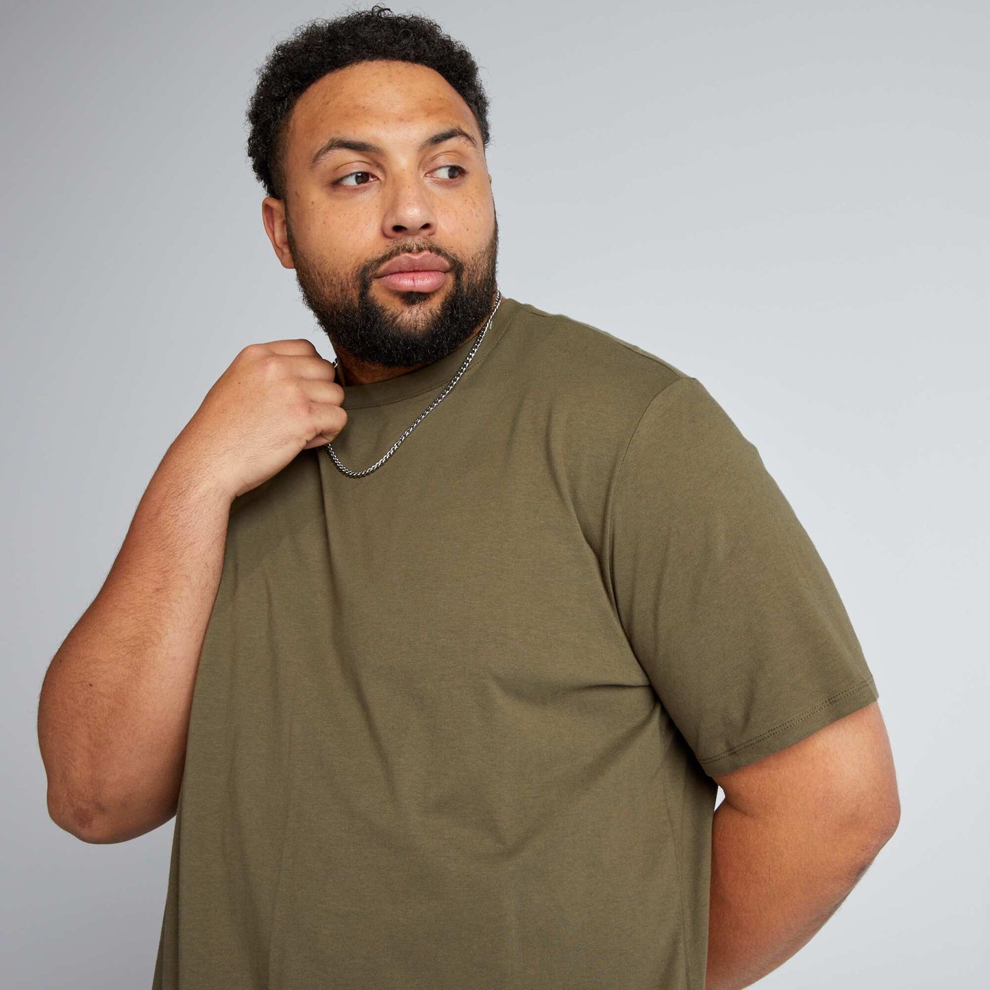 T-shirt uni en maille jersey KAKI