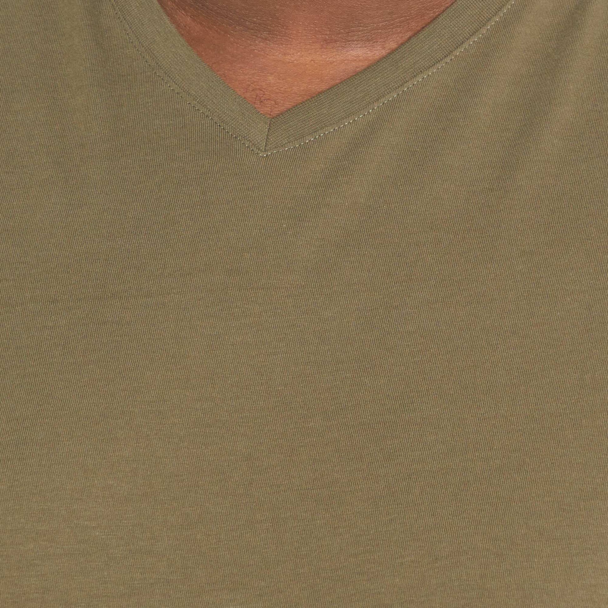 T-shirt en jersey à col V KAKI