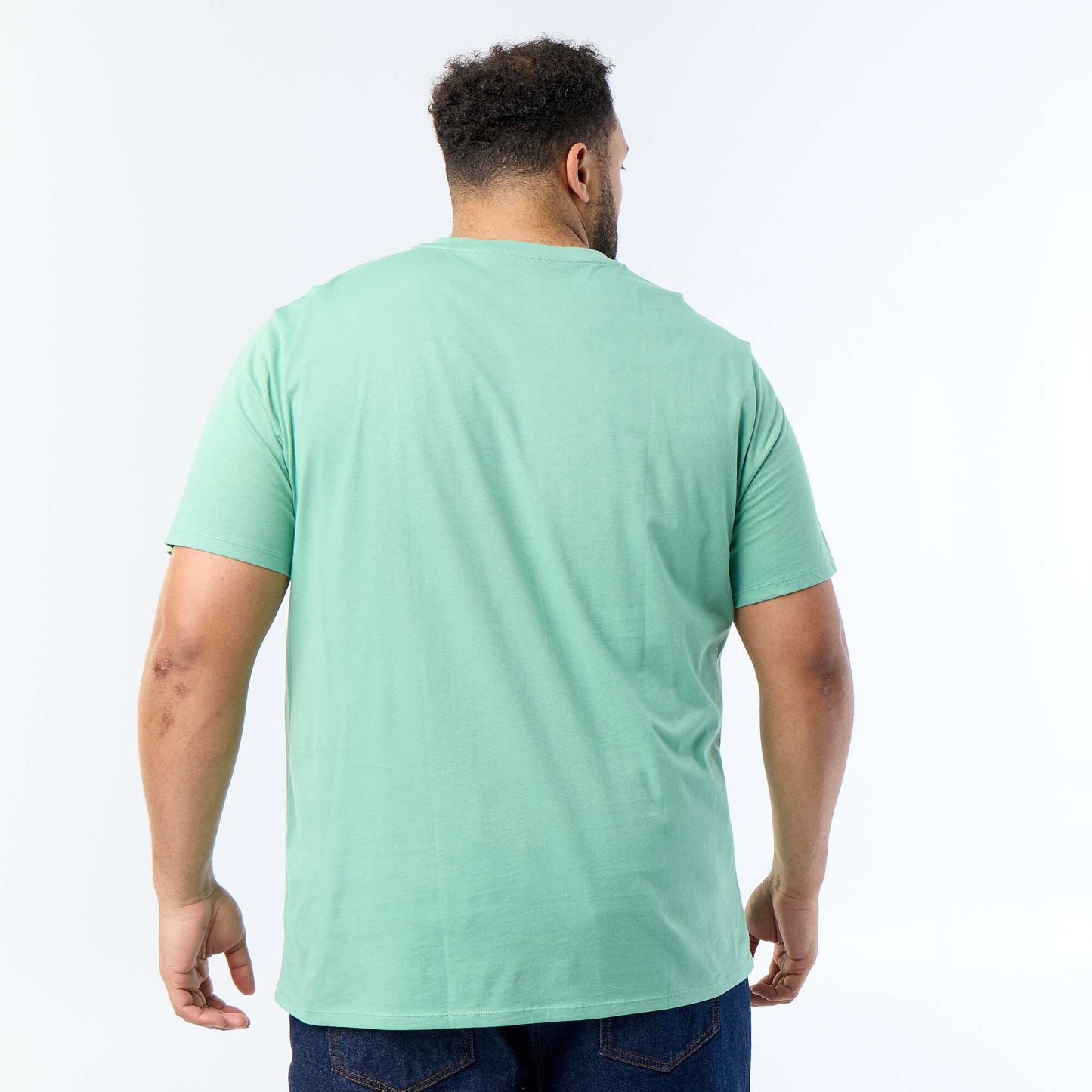 T-shirt en jersey à col V VERT