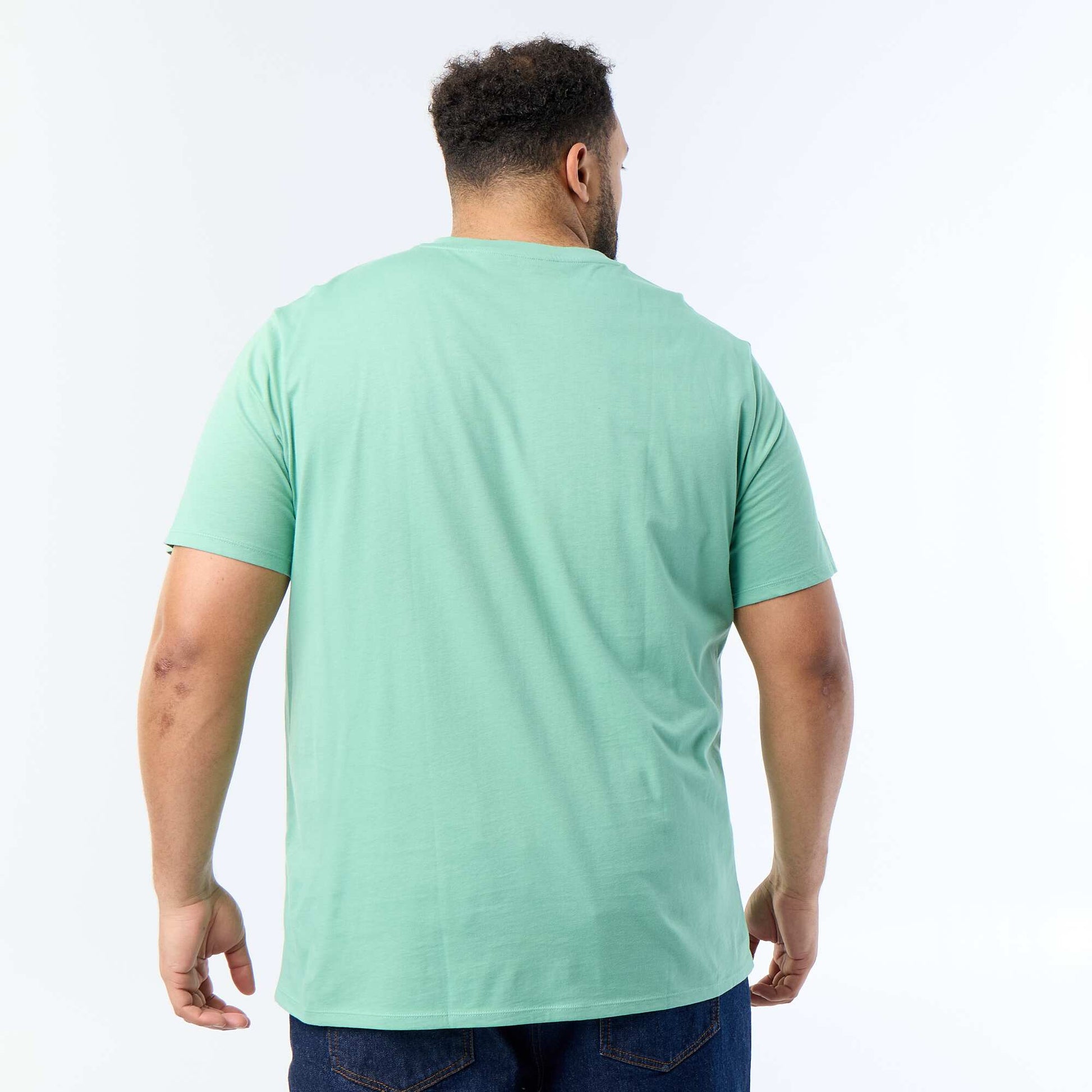 T-shirt en jersey à col V VERT