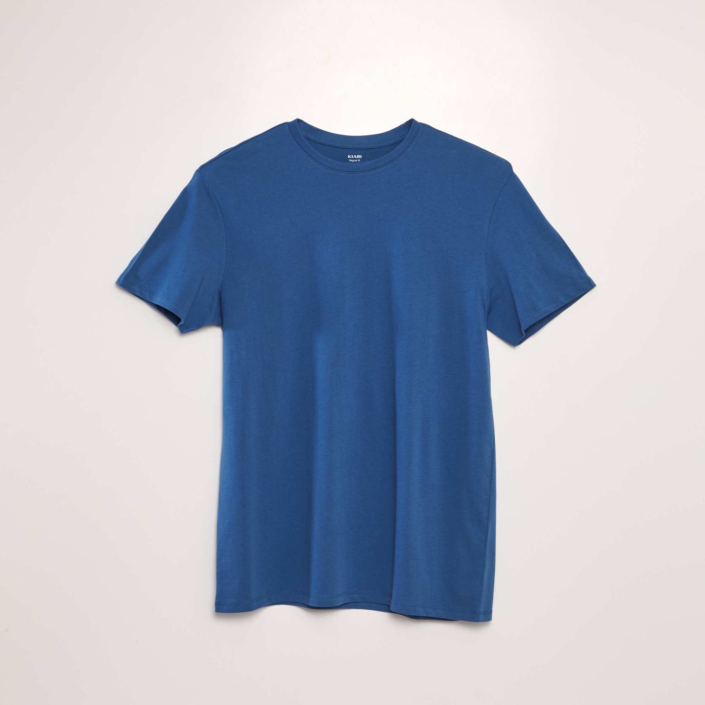 T-shirt droit en jersey uni Bleu