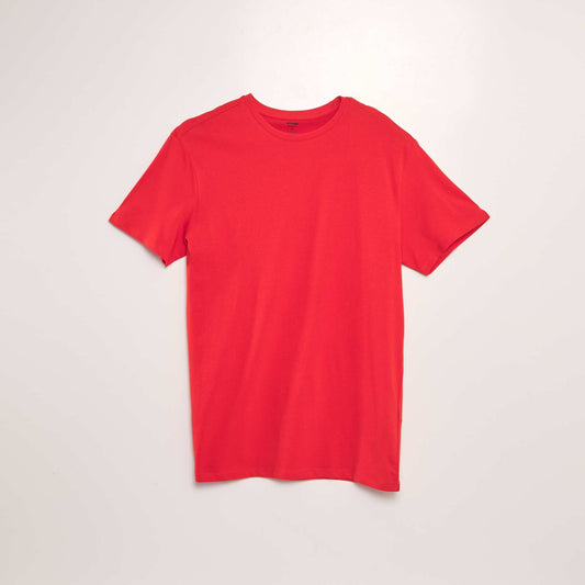 T-shirt droit en jersey uni Rouge