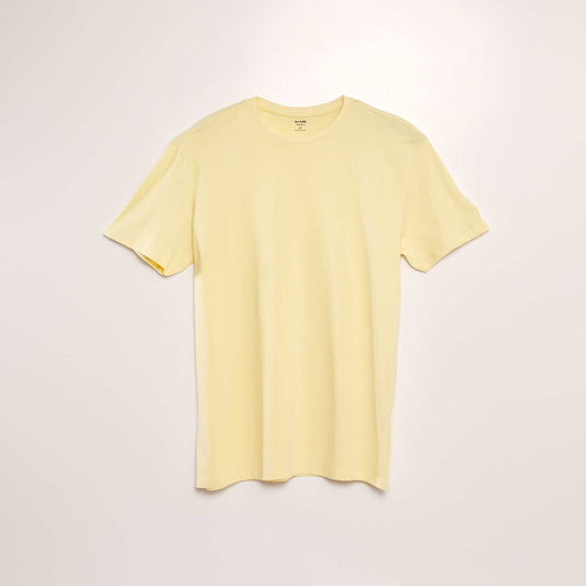 T-shirt droit en jersey uni Jaune