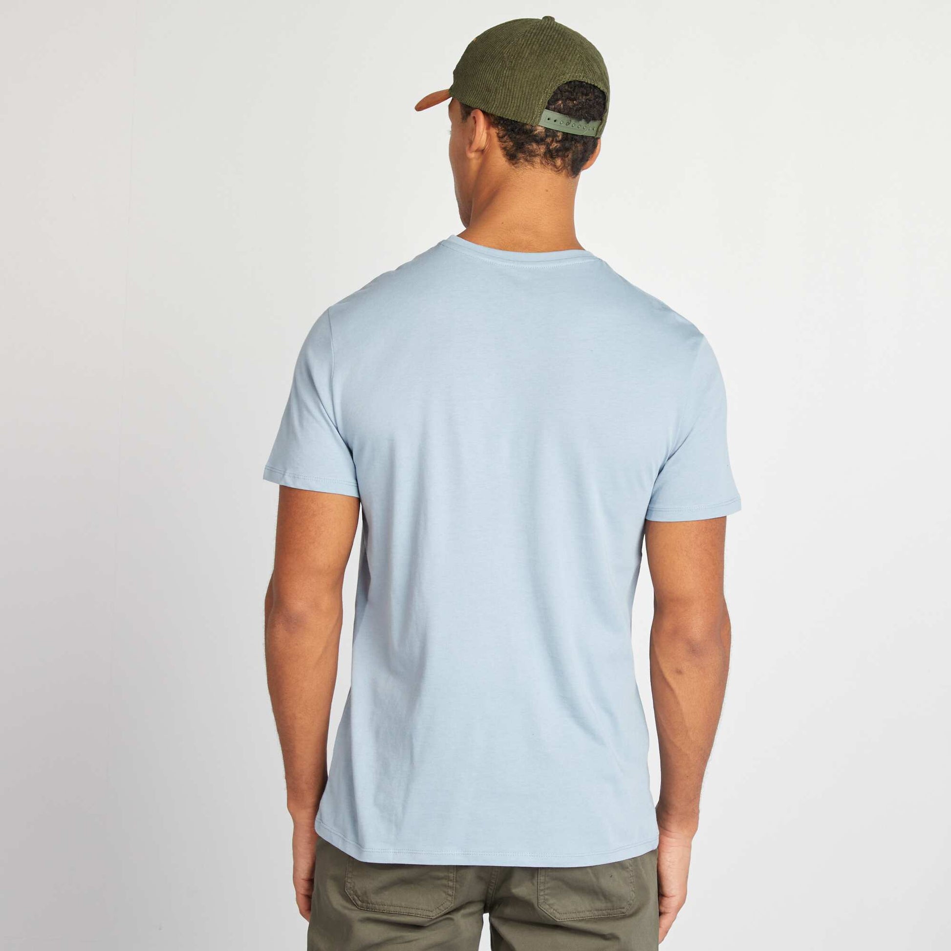 T-shirt droit en jersey uni BLEU