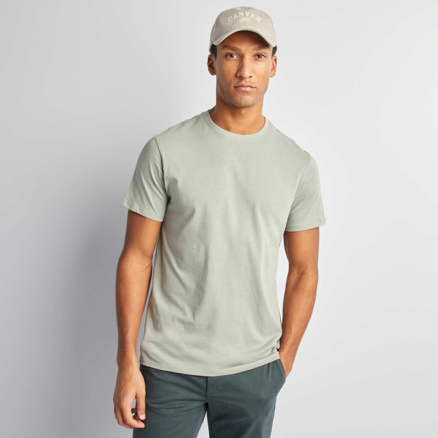 T-shirt droit en jersey uni VERT