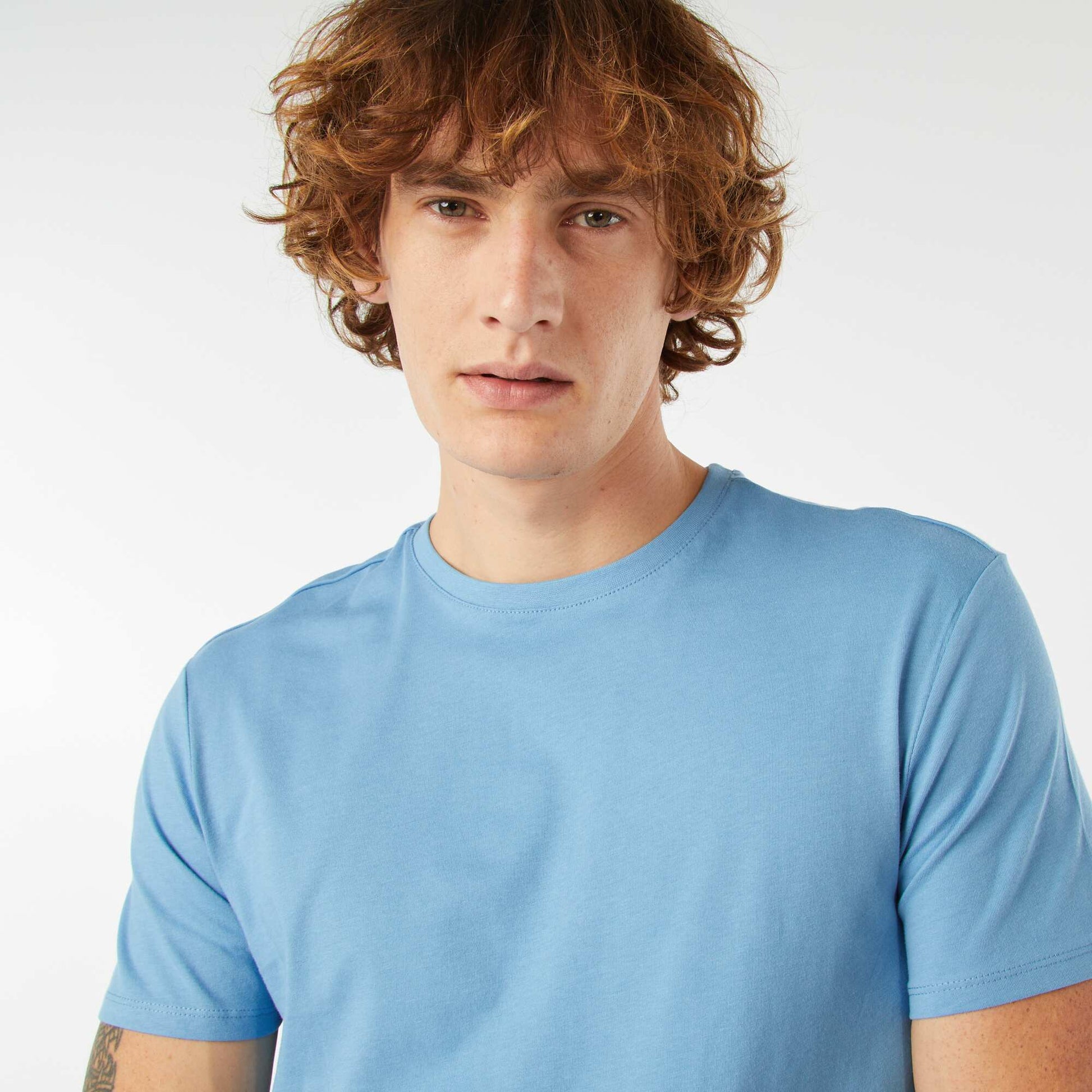 T-shirt droit en jersey uni BLEU CLAIR