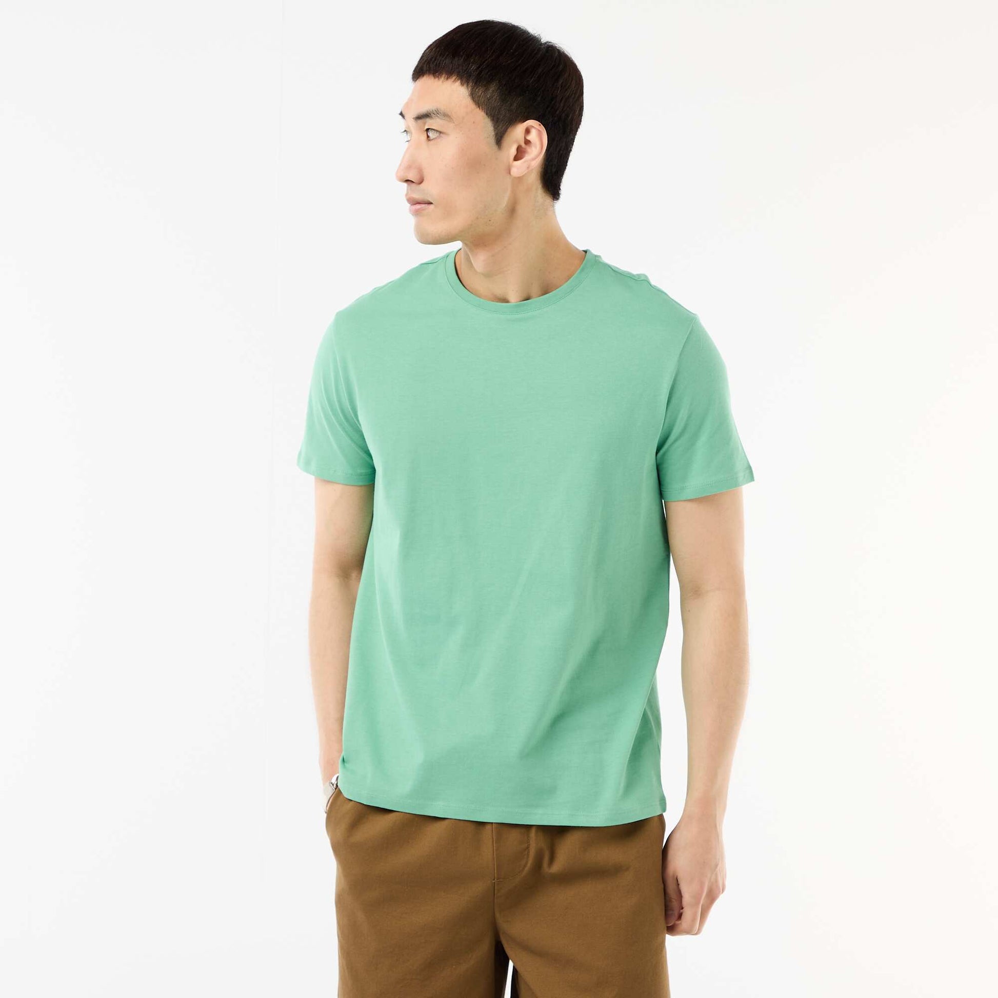 T-shirt droit en jersey uni VERT