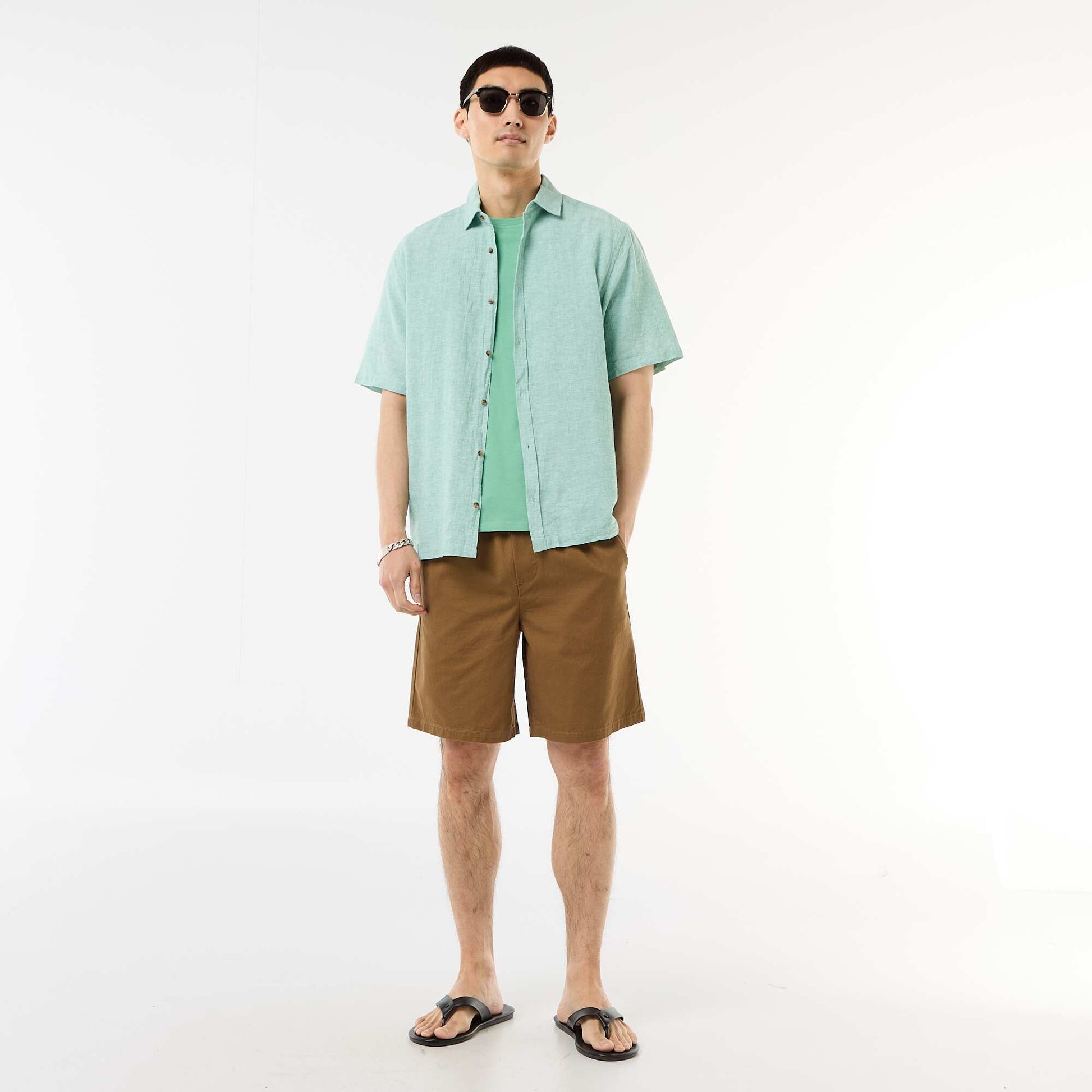 T-shirt droit en jersey uni VERT