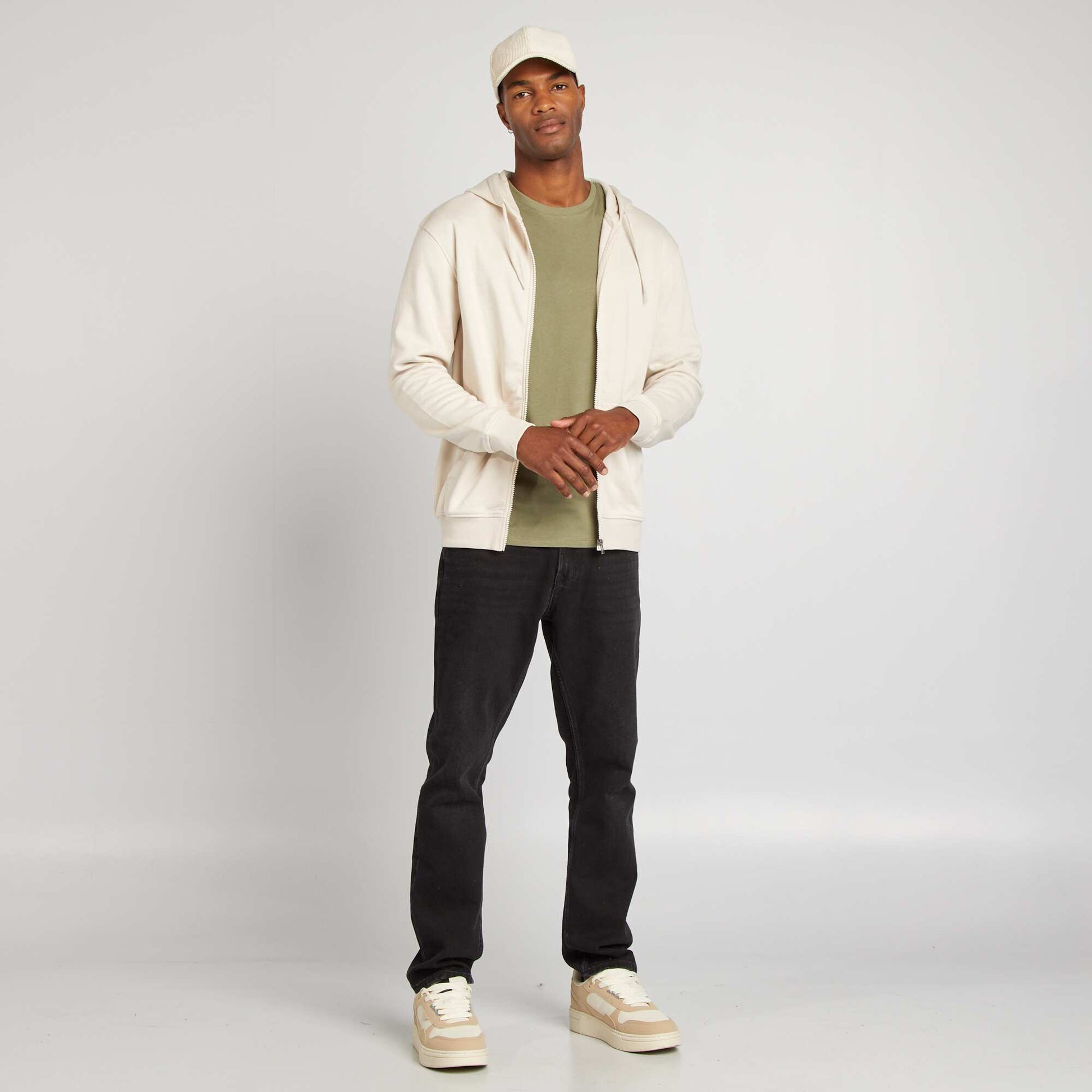 T-shirt droit en jersey uni KAKI