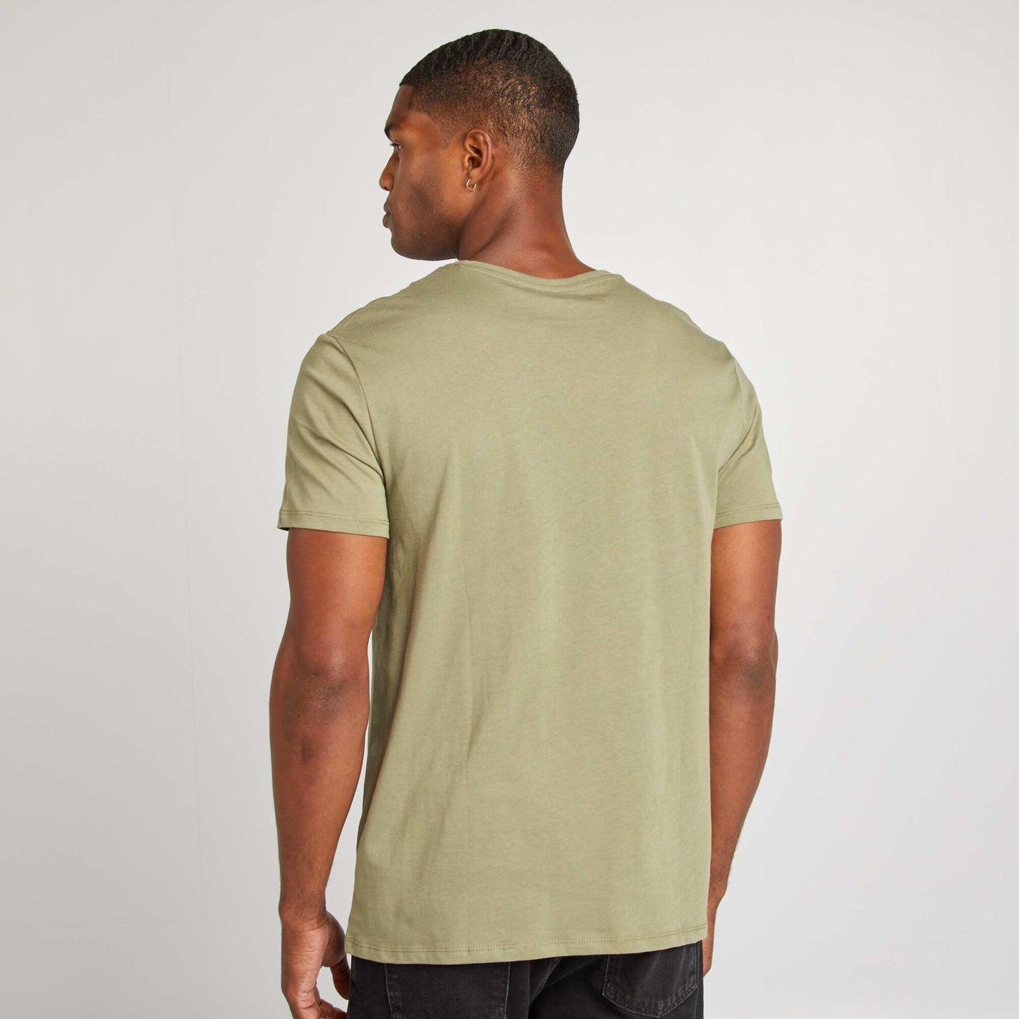 T-shirt droit en jersey uni KAKI