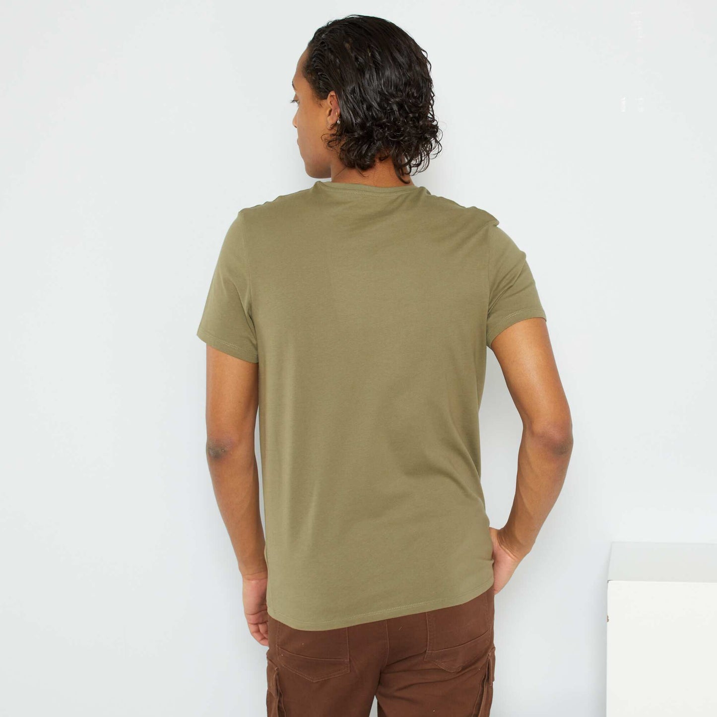 T-shirt droit en jersey uni KAKI