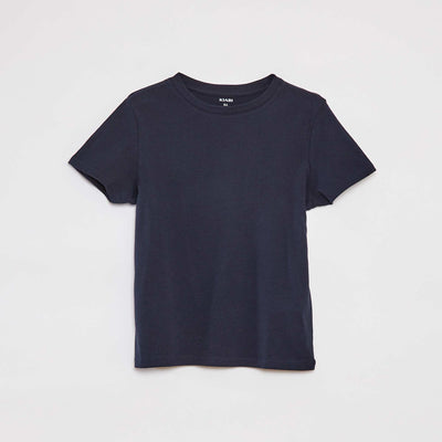T-shirt basique en jersey uni BLEU