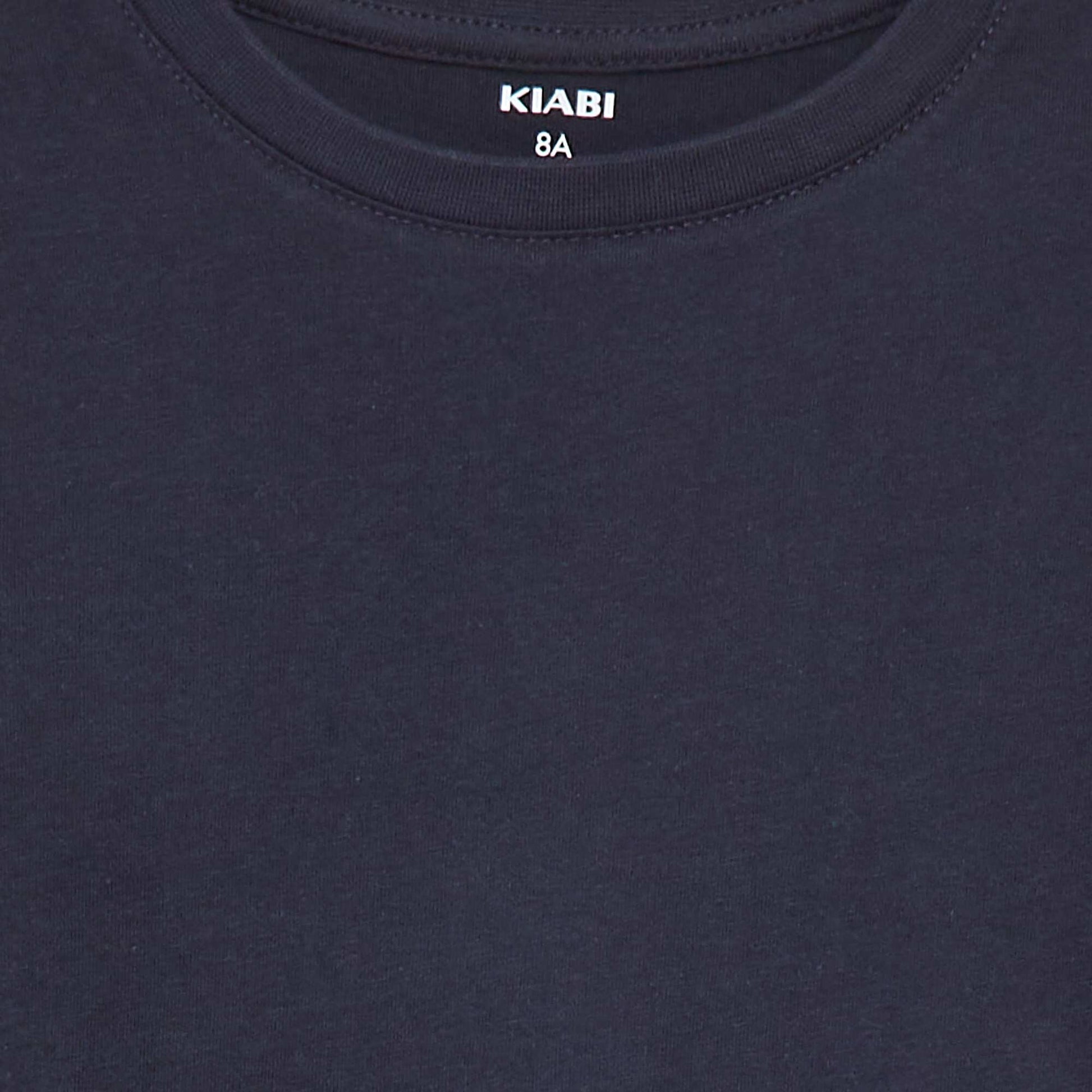 T-shirt basique en jersey uni BLEU