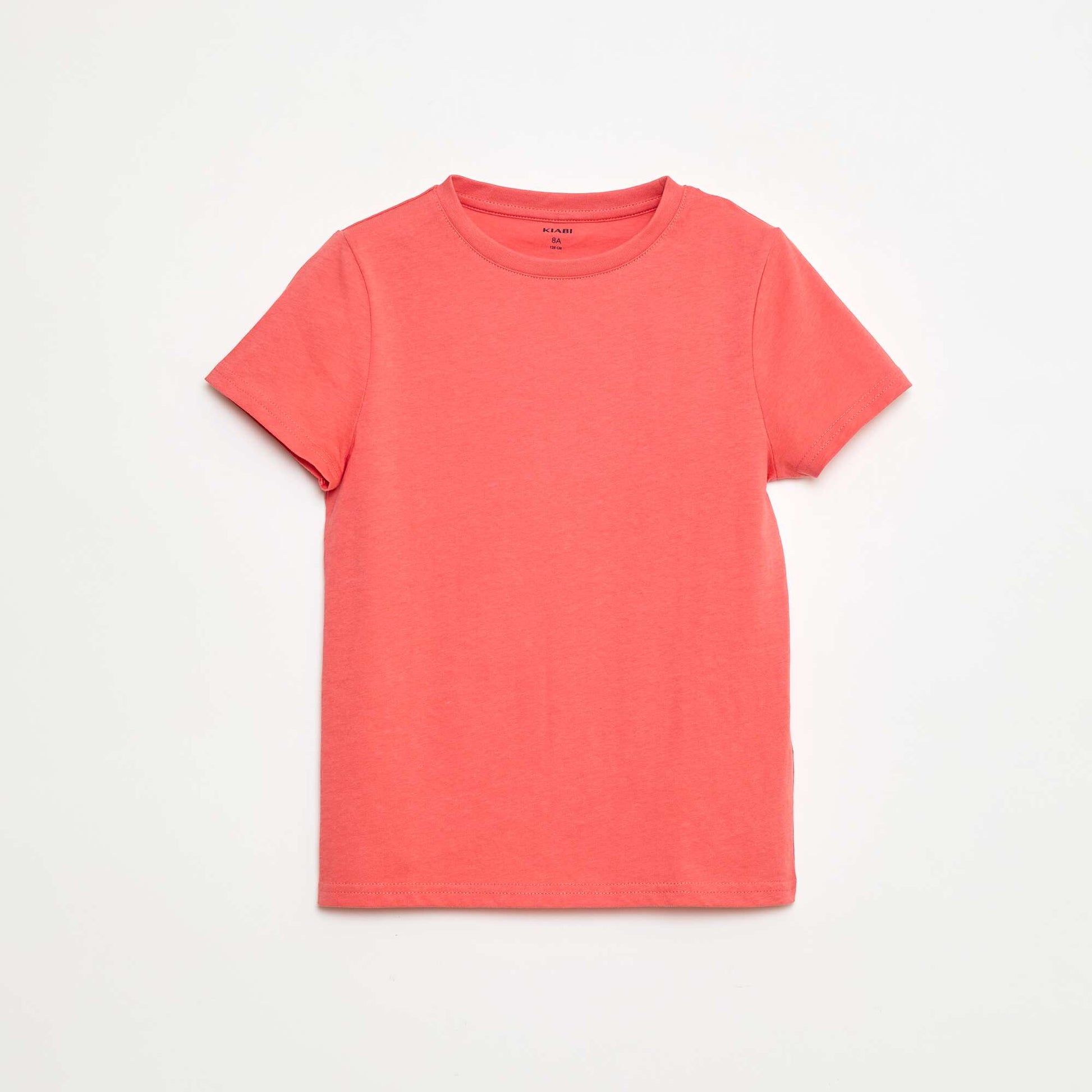 T-shirt basique en jersey uni ROUGE