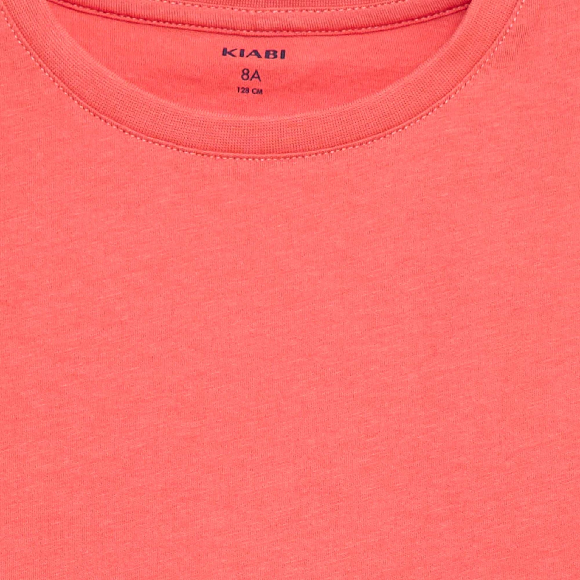 T-shirt basique en jersey uni ROUGE