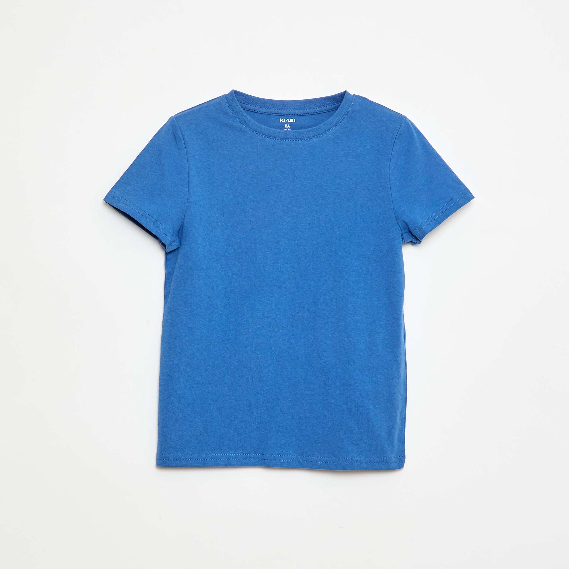 T-shirt basique en jersey uni BLEU
