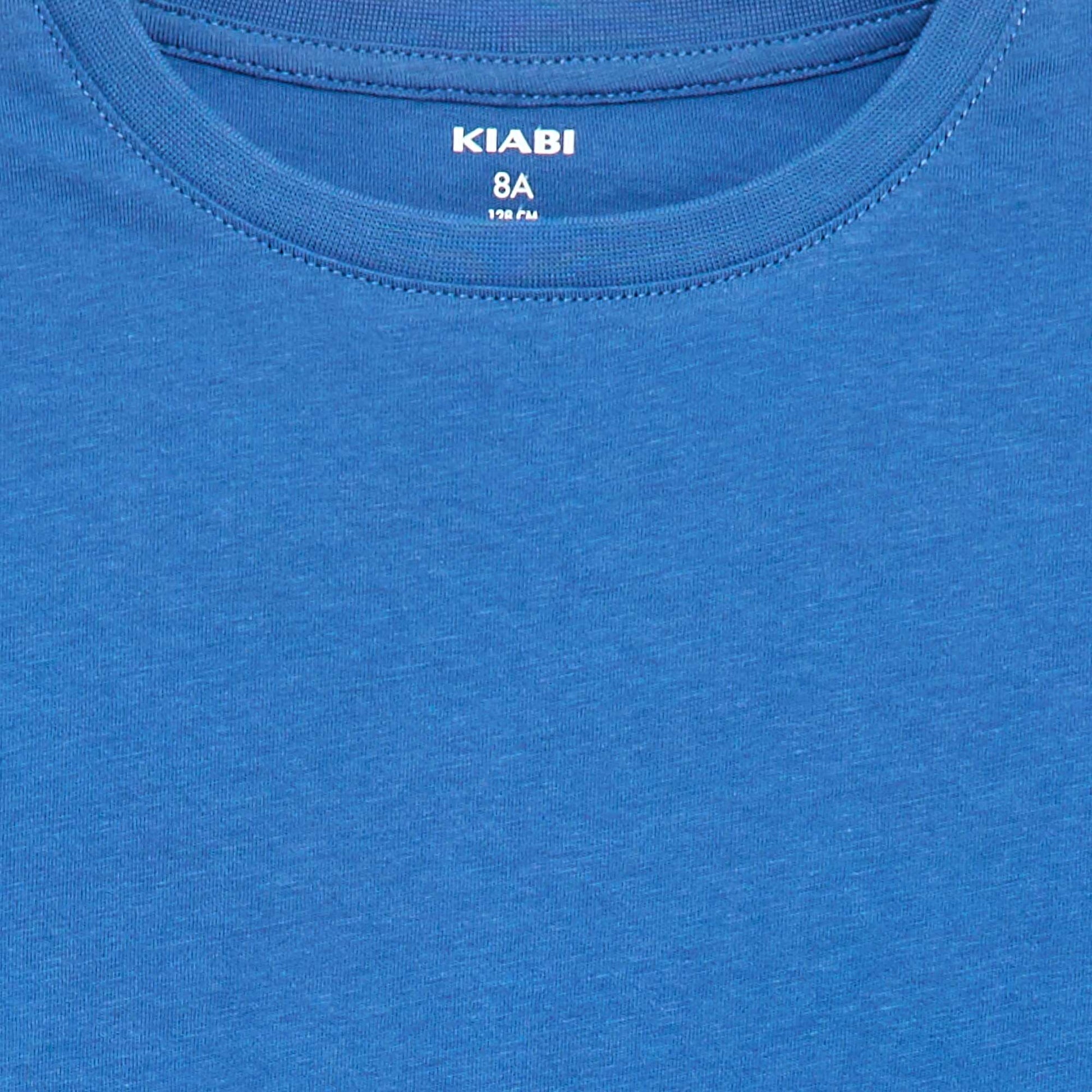 T-shirt basique en jersey uni BLEU