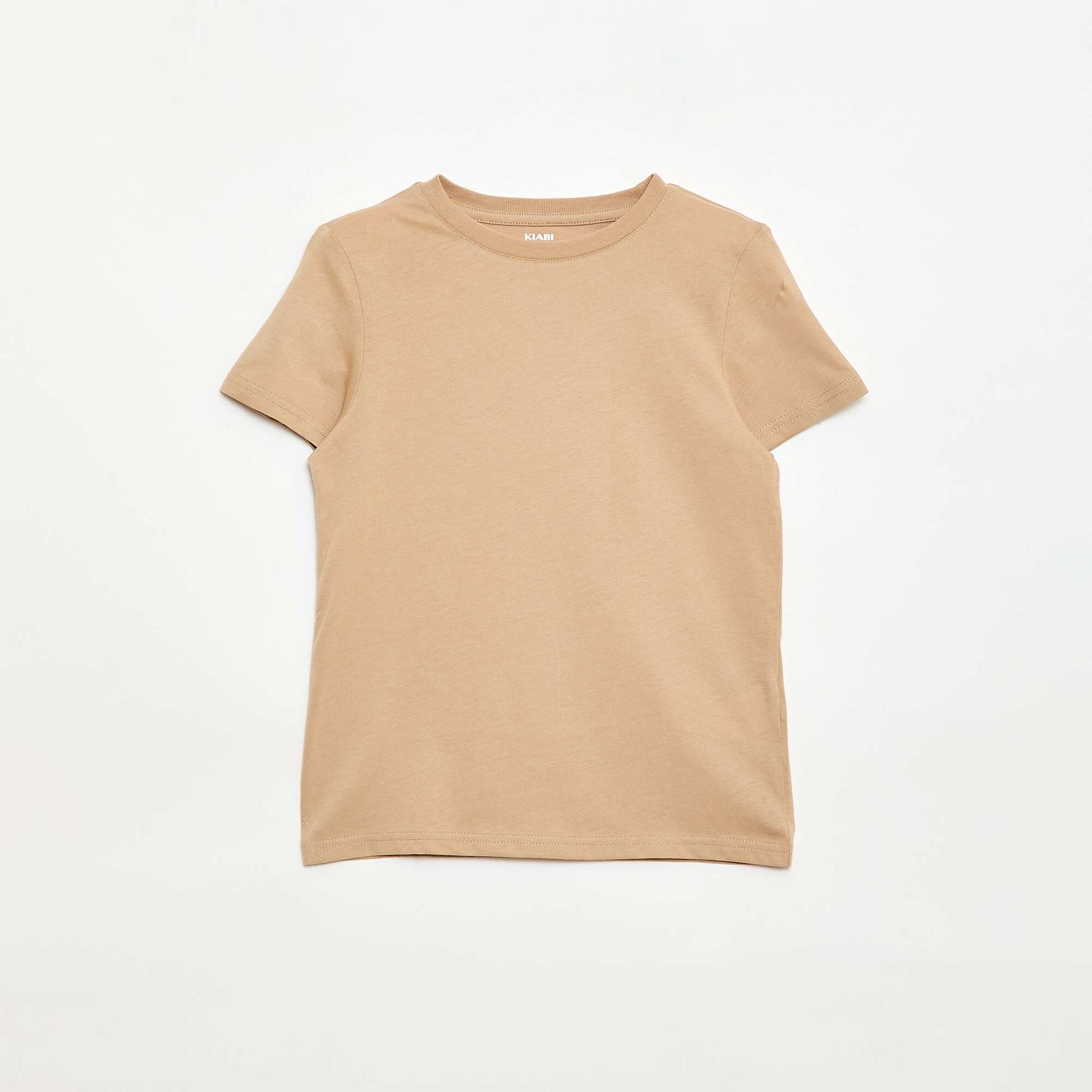 T-shirt basique en jersey uni BEIGE