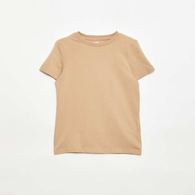 T-shirt basique en jersey uni BEIGE