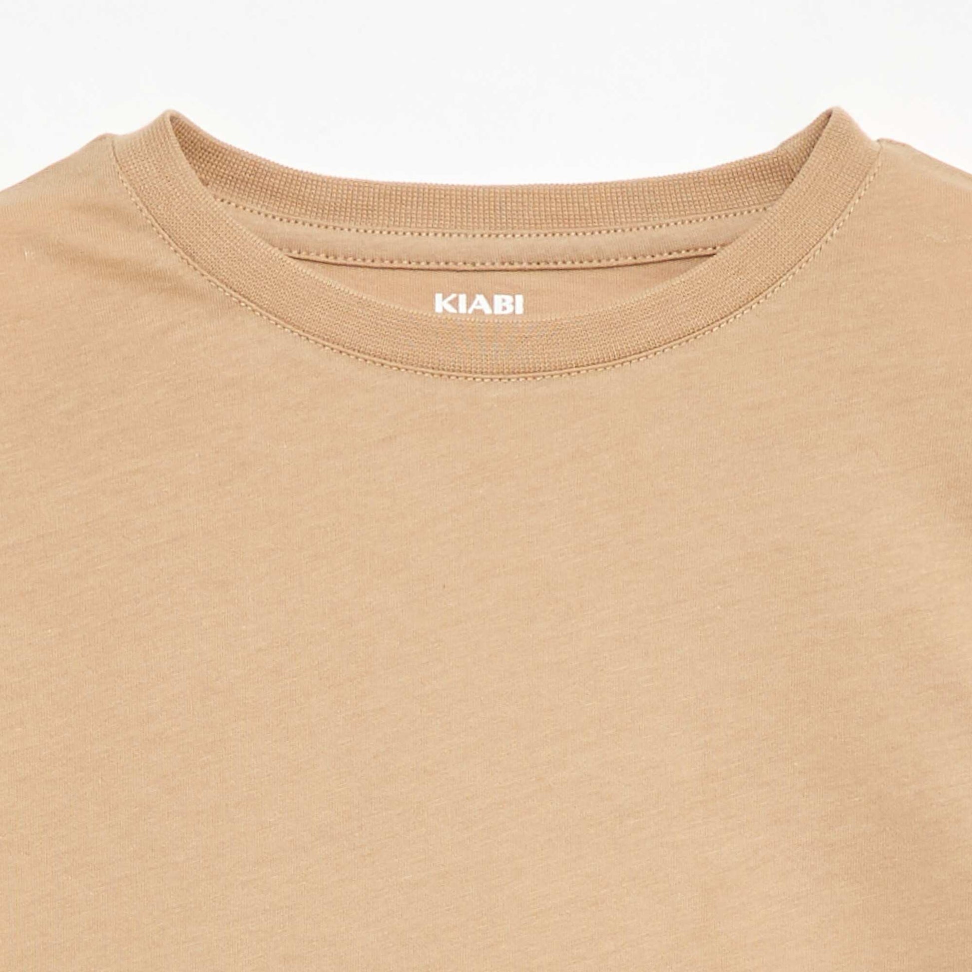 T-shirt basique en jersey uni BEIGE