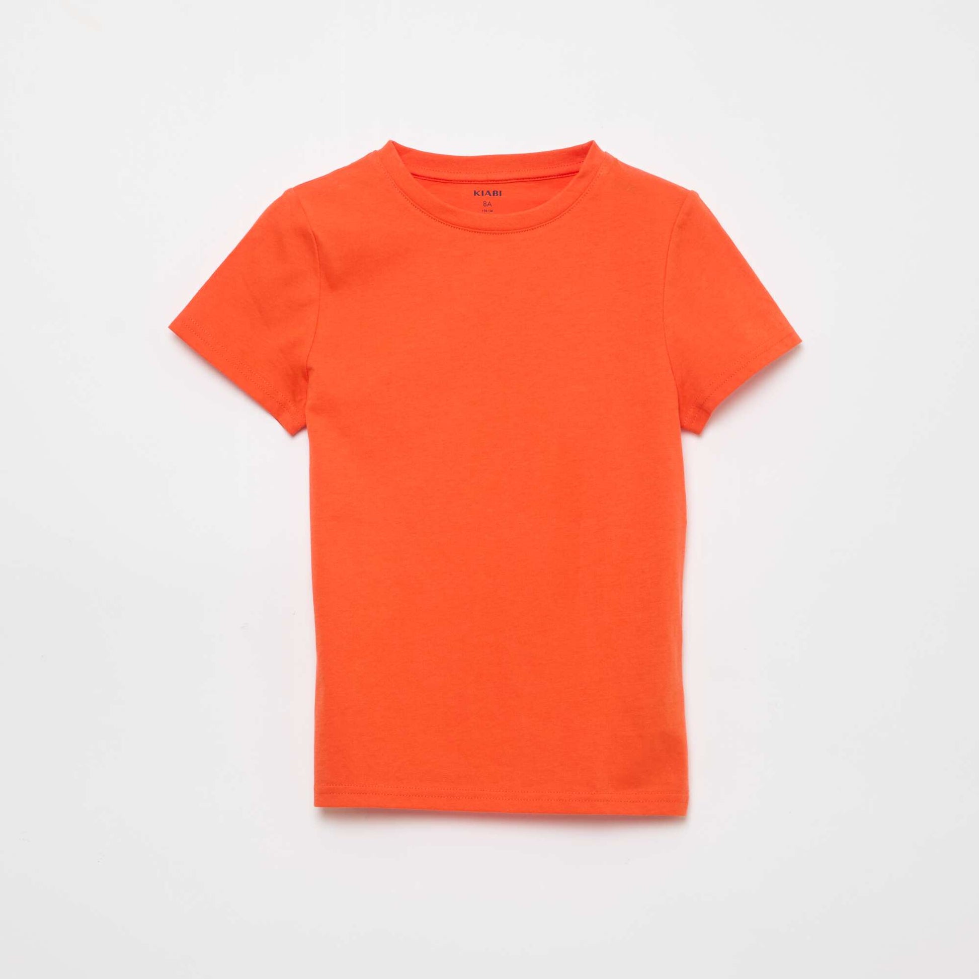 T-shirt basique en jersey uni ORANGE