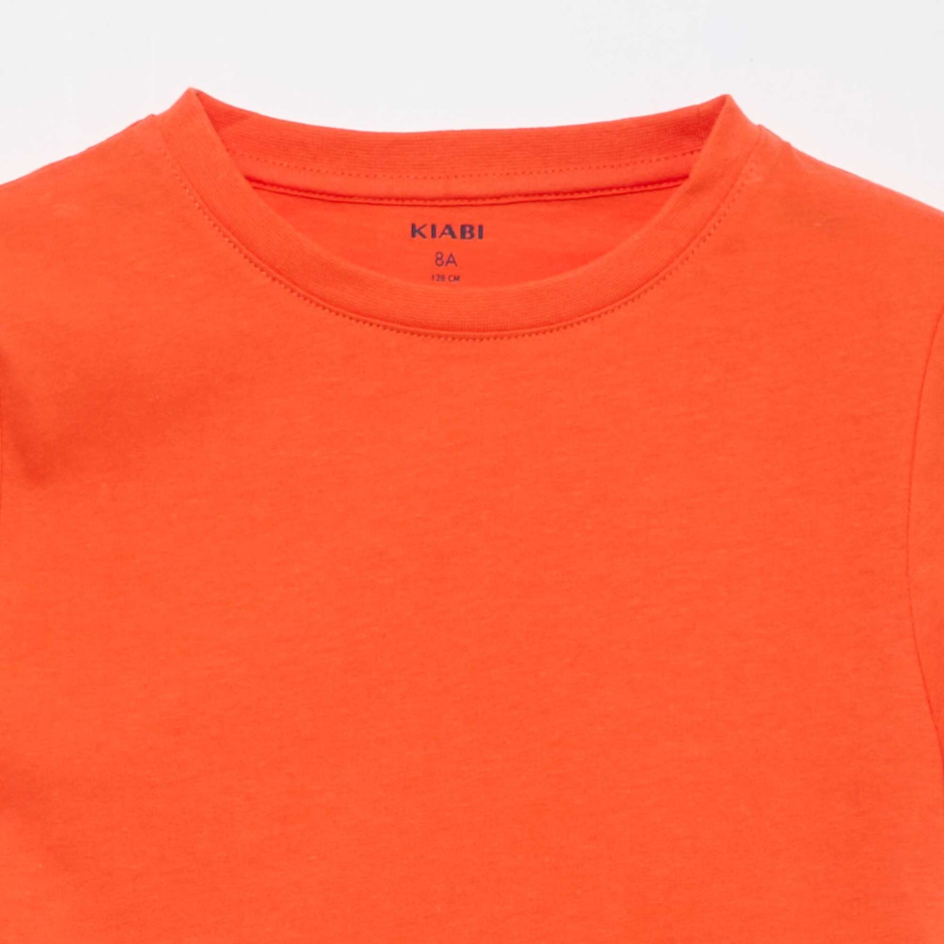 T-shirt basique en jersey uni ORANGE