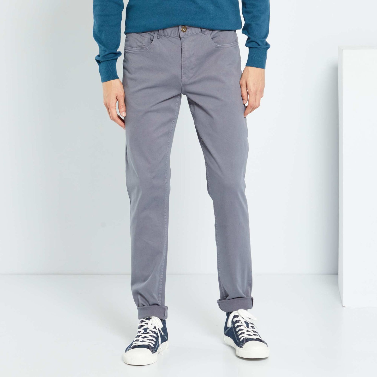 Chino slim 5 poches - L32 GRIS