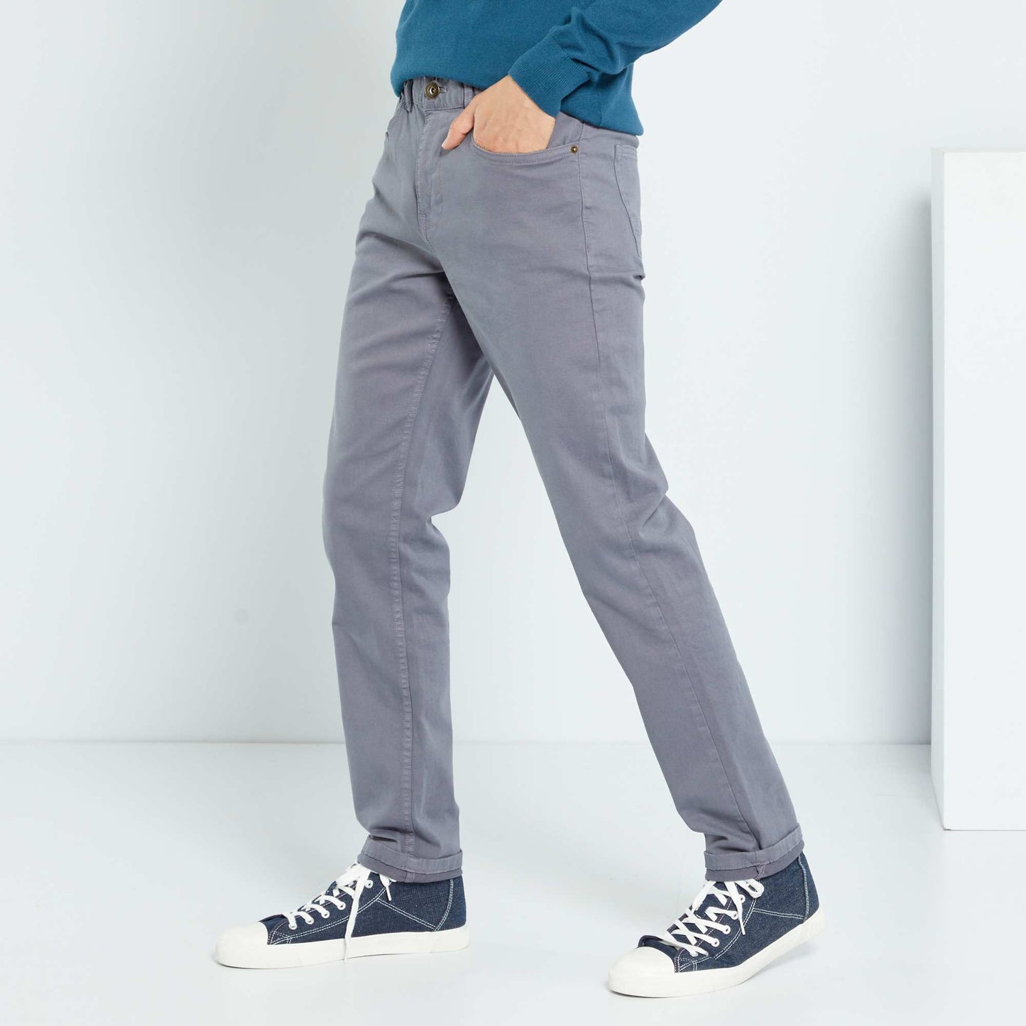 Chino slim 5 poches - L32 GRIS