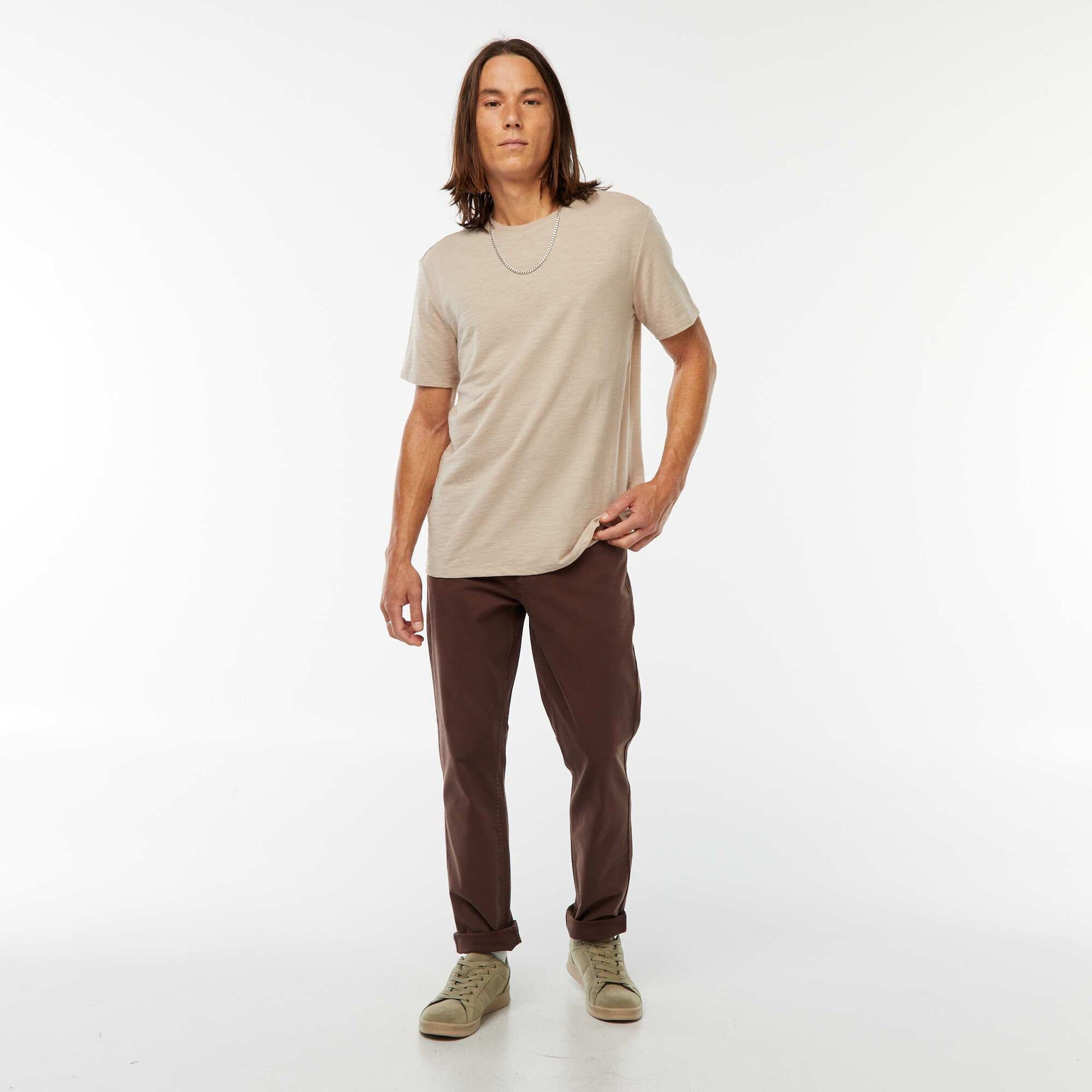 Chino slim 5 poches - L32 MARRON